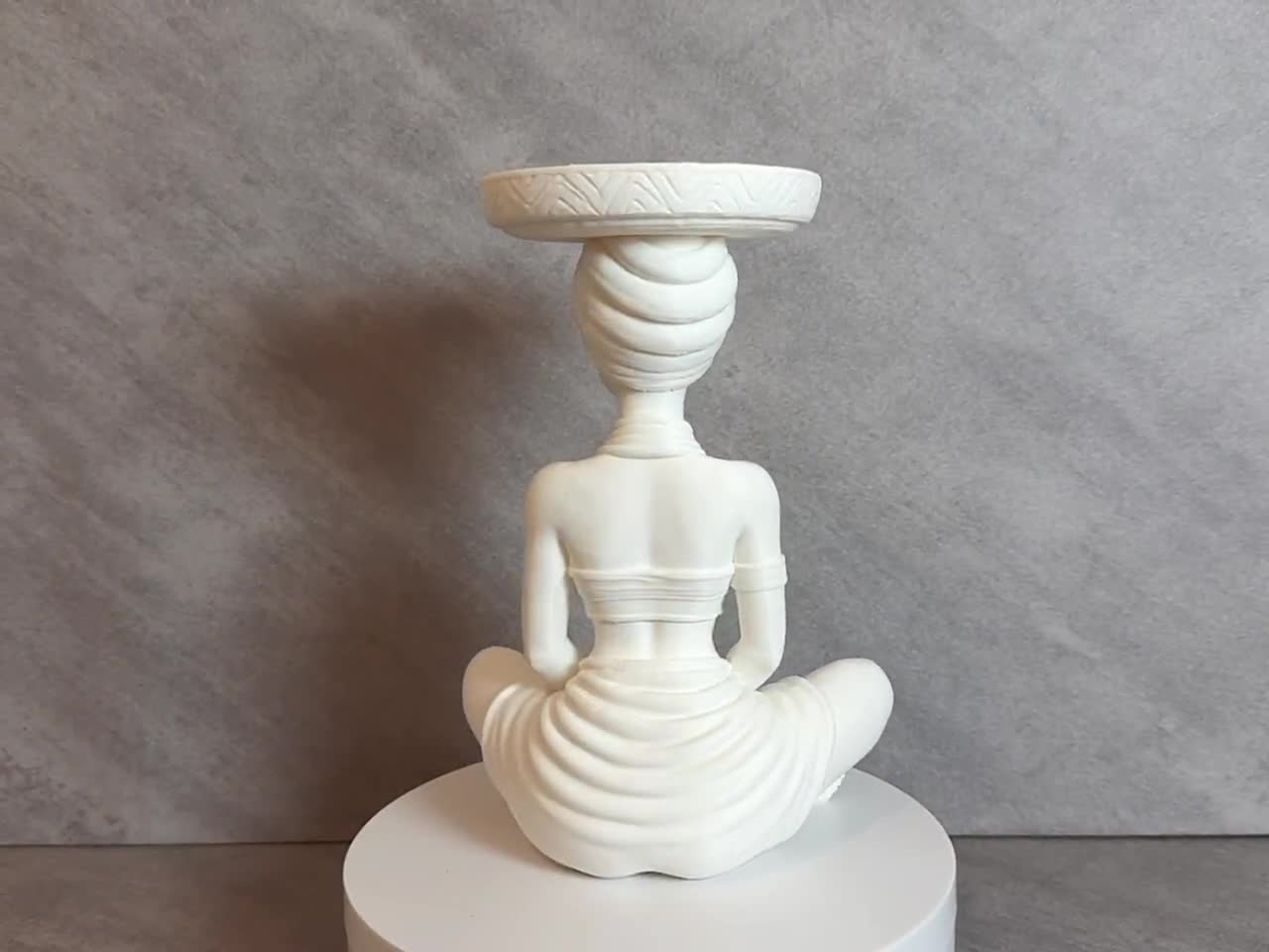 Jewelry Holder Statue, 3d Printed African Woman Decor, Ring Organizer, Vanity Tray, Jewelry Dish, Bedroom Shelf Decor, Gift for Women video cover