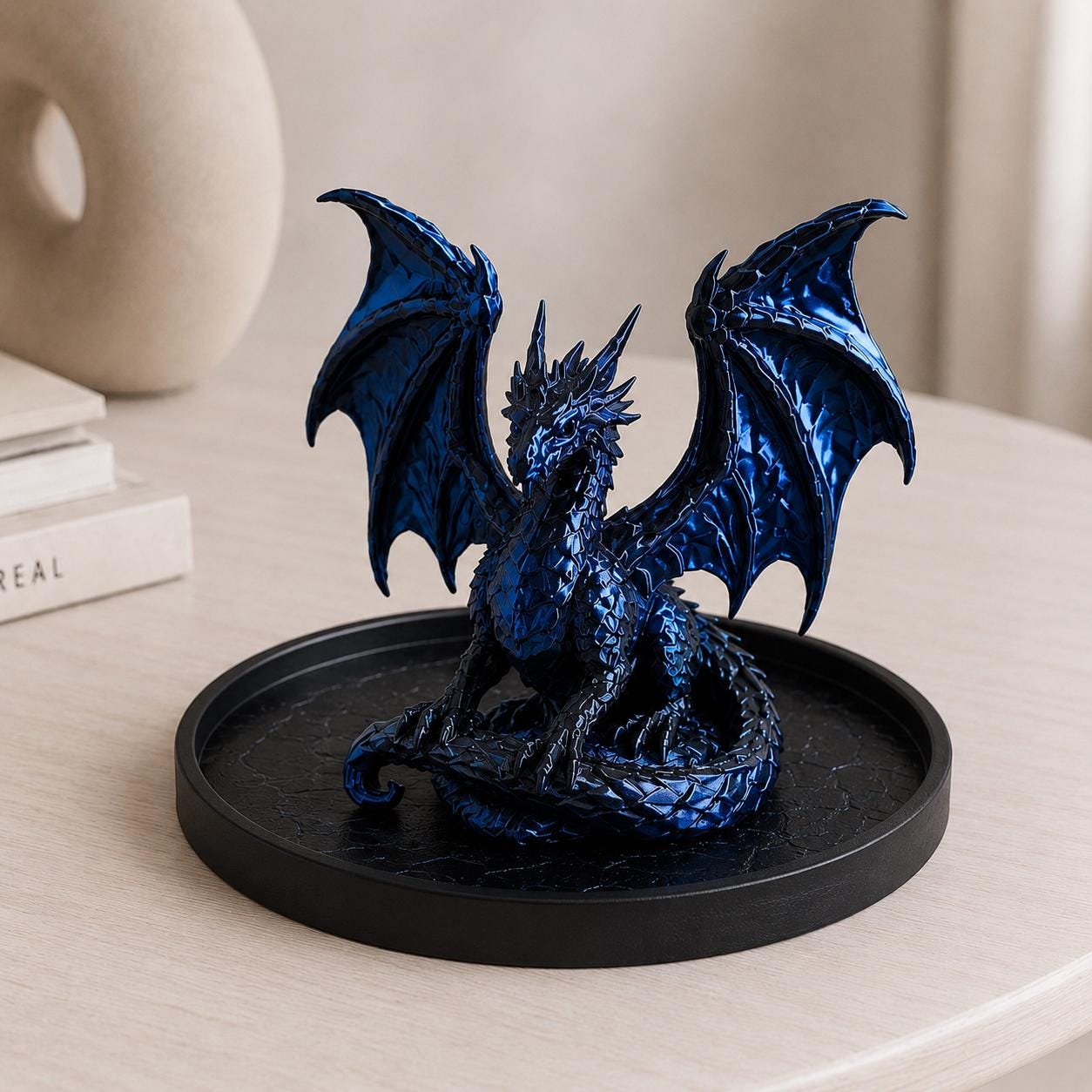 Fantasy Dragon Figurine, 3D Printed Dragon Statue, Mythical Desk Decor, Dragon Collectible, Fantasy Shelf Decor