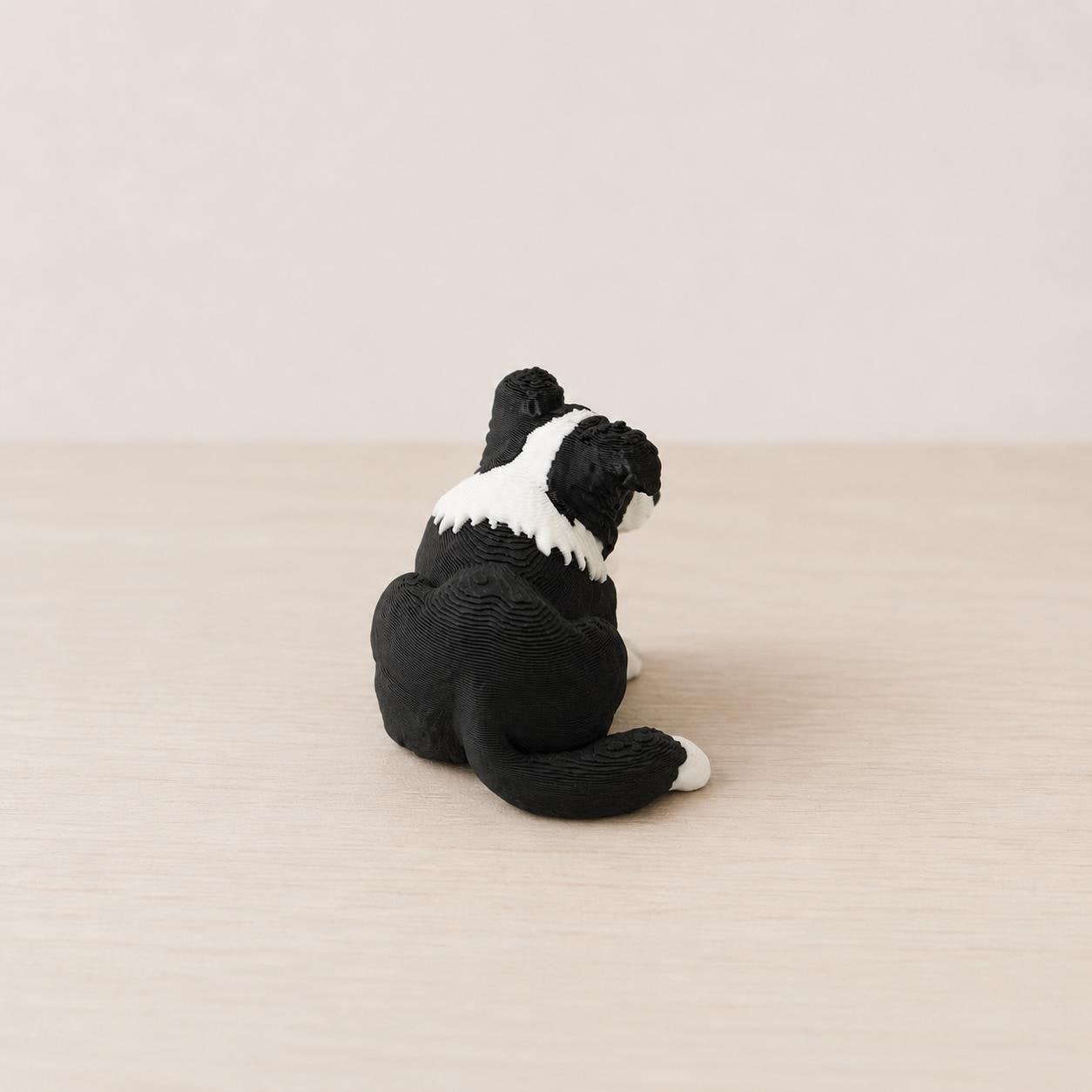 Border Collie Miniature Figurine, Black & White Dog Statue, Cute Puppy Decor, Dog Lover Gift, 3D Printed Border Collie
