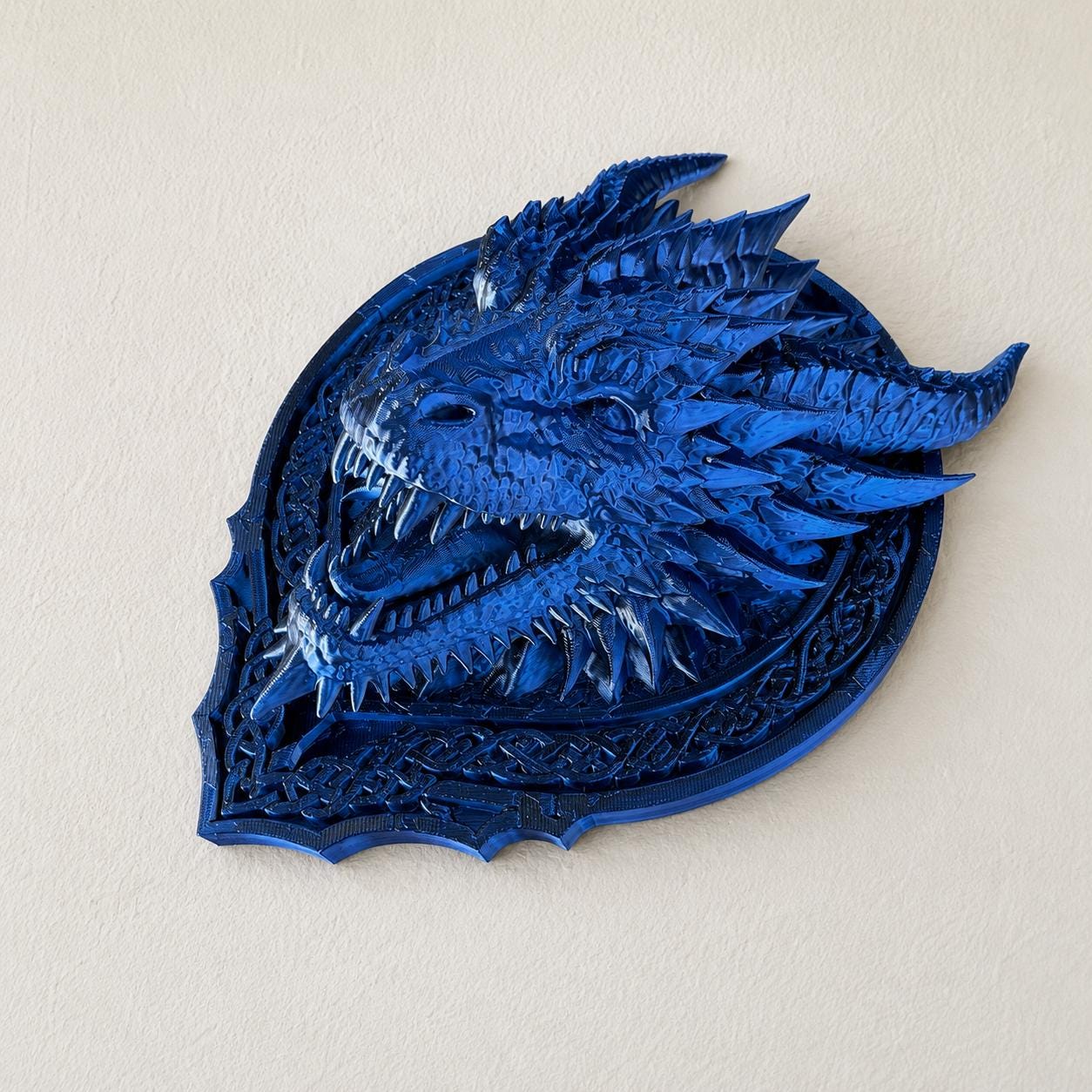 Dragon Wall Decor, 3D Printed Dragon Head Wall Art, Fantasy Dragon Wall Hanging, Gothic Home Decor, Medieval Dragon Sculpture