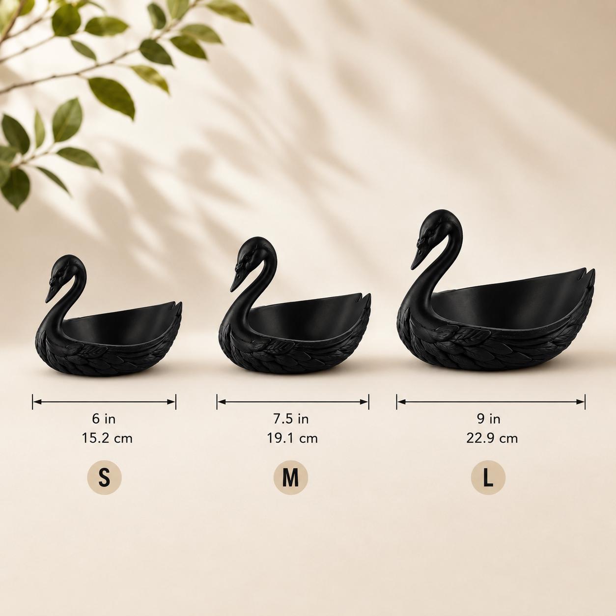 Matte Black Swan Catchall | Decorative Key Bowl | Jewelry Organizer | Gothic Home Decor | Gift for Her