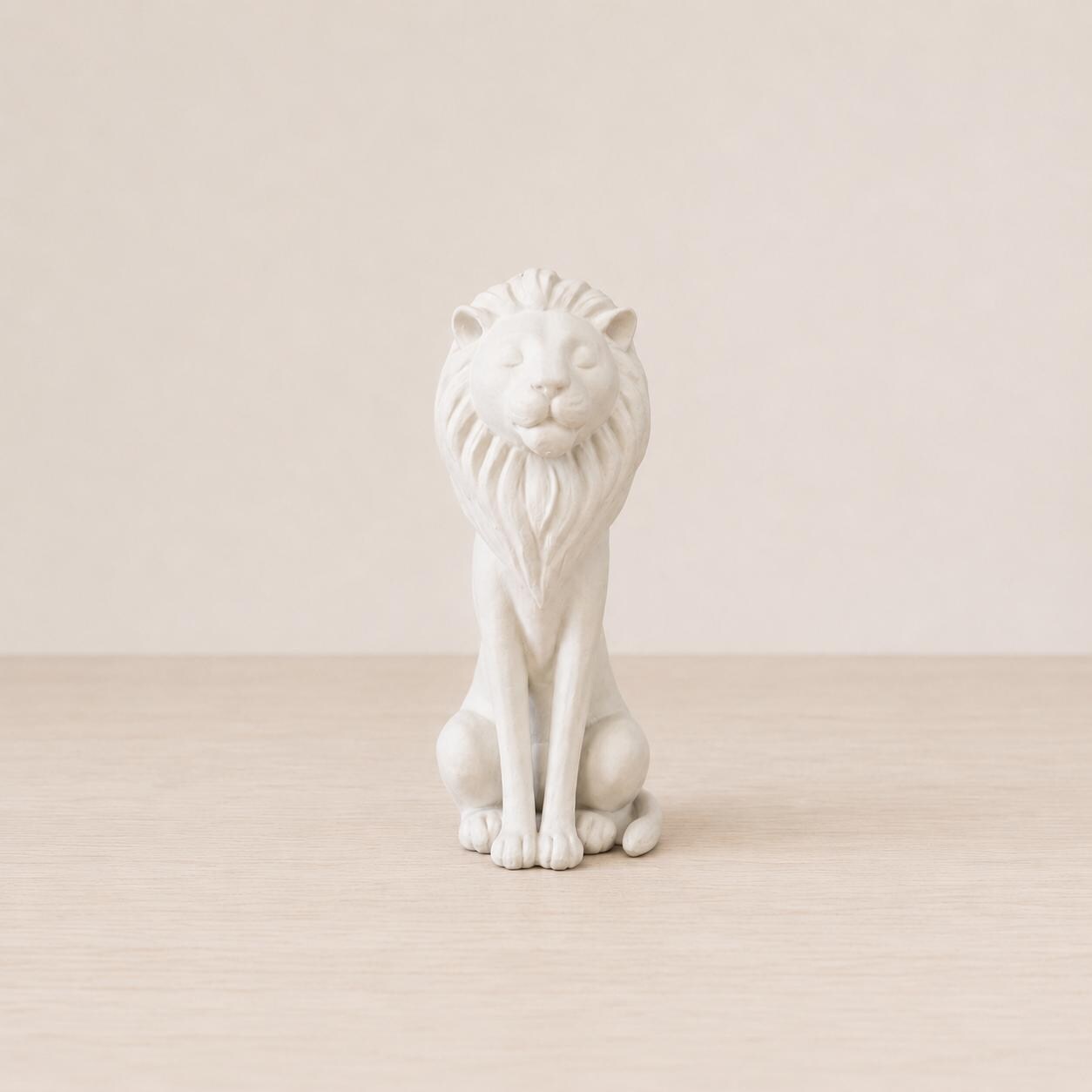 Zen Lion Statue, Minimalist 3D Printed Sculpture, Meditation Animal Decor