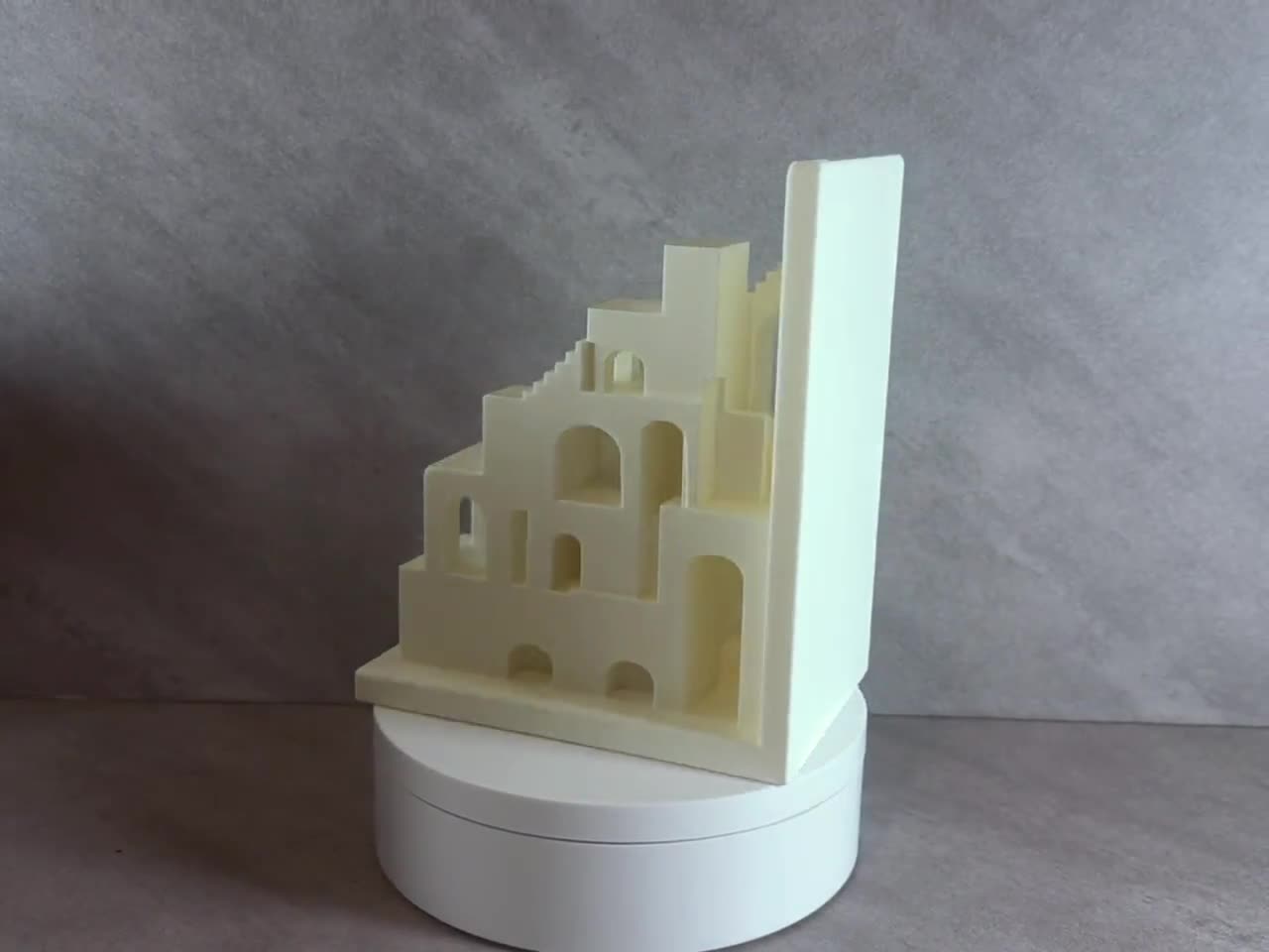 Surreal Staircase Bookend, Architectural Book Holder, Modern Geometric Shelf Decor, Unique Gift for Book Lovers, 3D Printed Bookend video cover