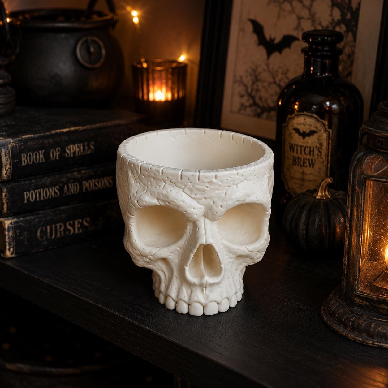 3D Printed Skull Candy Bowl, Halloween Candy Holder, Gothic Skull Decor, Spooky Treat Bowl, Halloween Party Decor, Skull Container