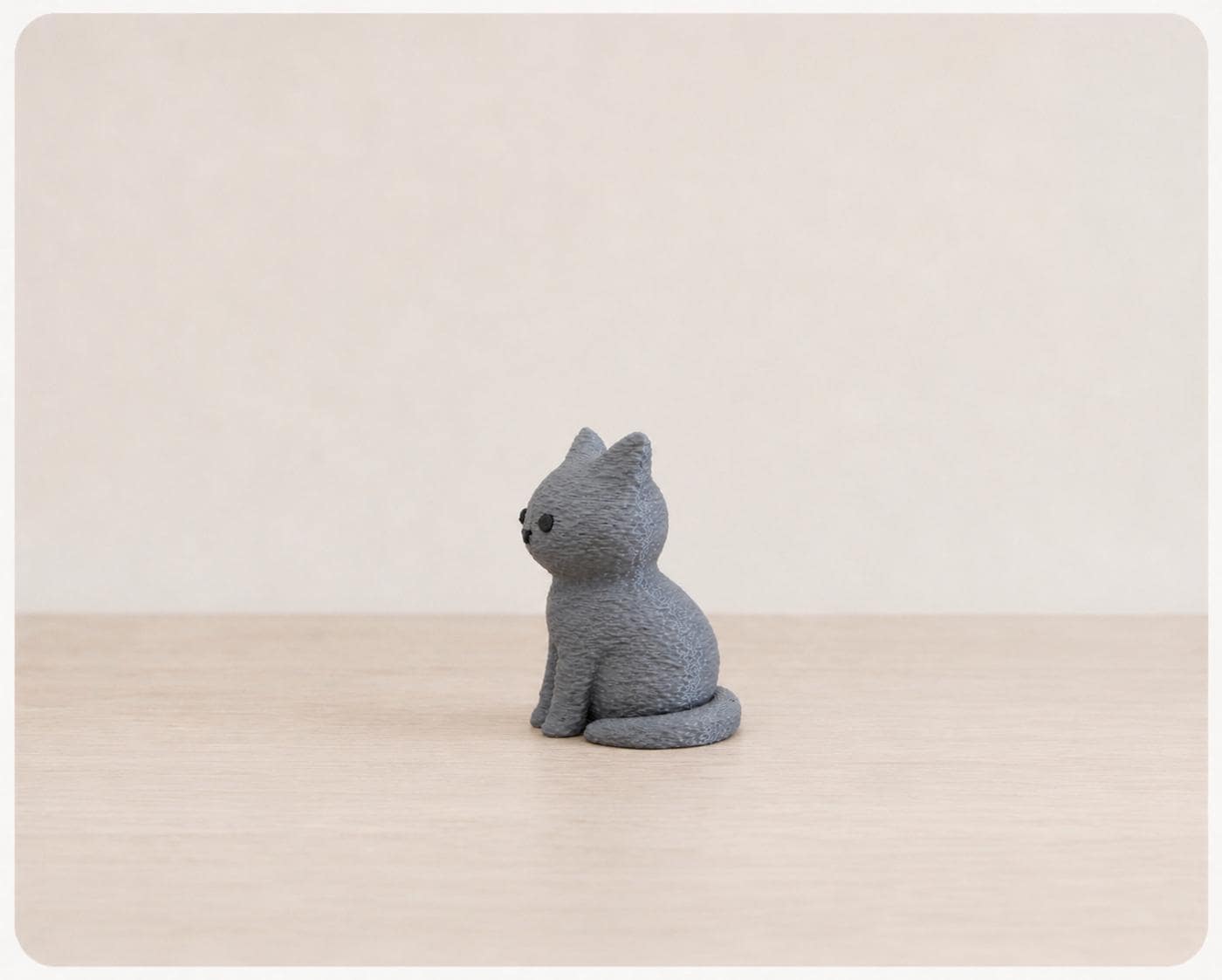 Gray 3D Printed Cat Figurine, Minimalist Desk Pet, Office Companion, Cat Lover Gift