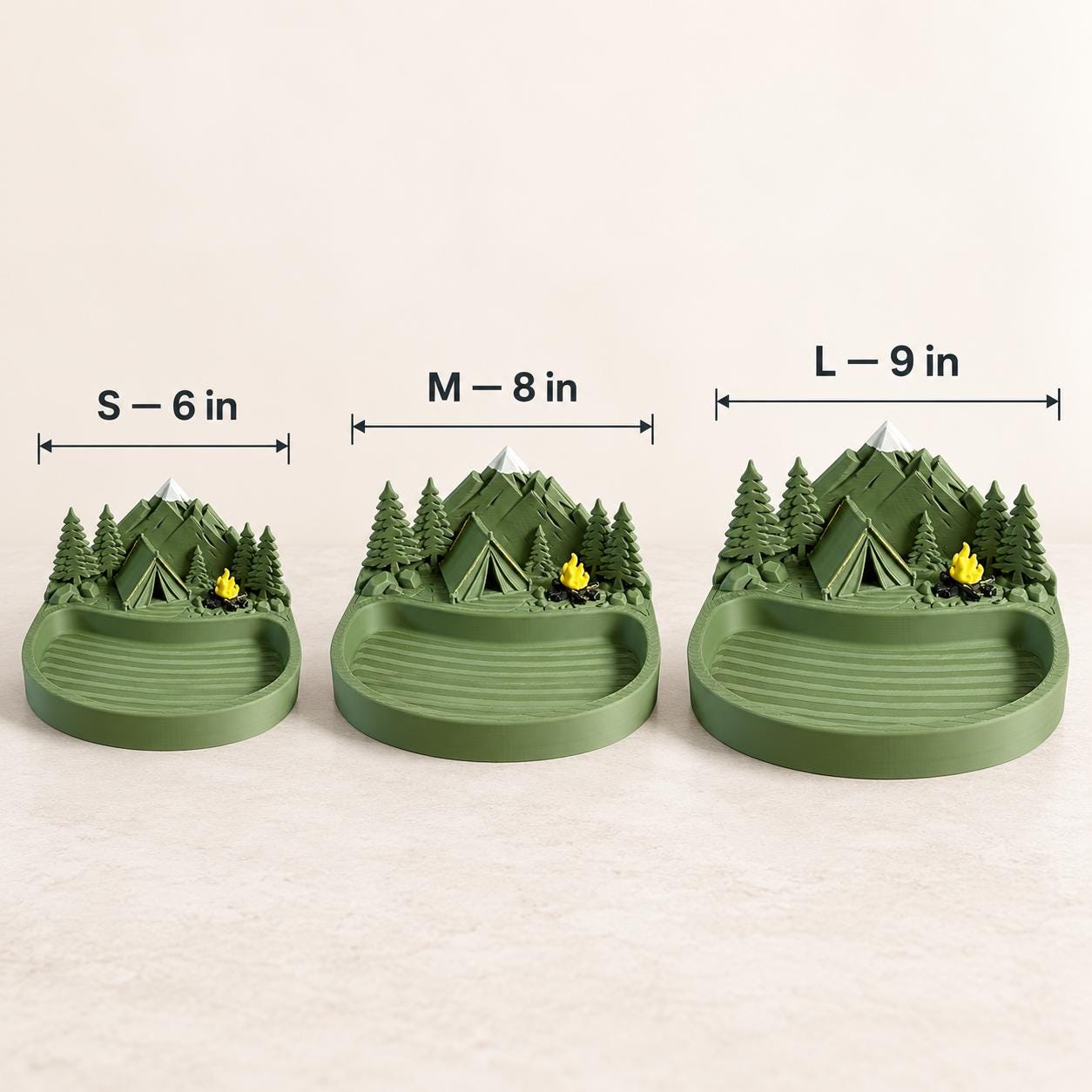 Camping Catch All Tray, Mountain Desk Organizer, Hiking Gift, Cabin Decor, Key Holder, 3D Printed Valet Tray, Outdoor Lover Gift