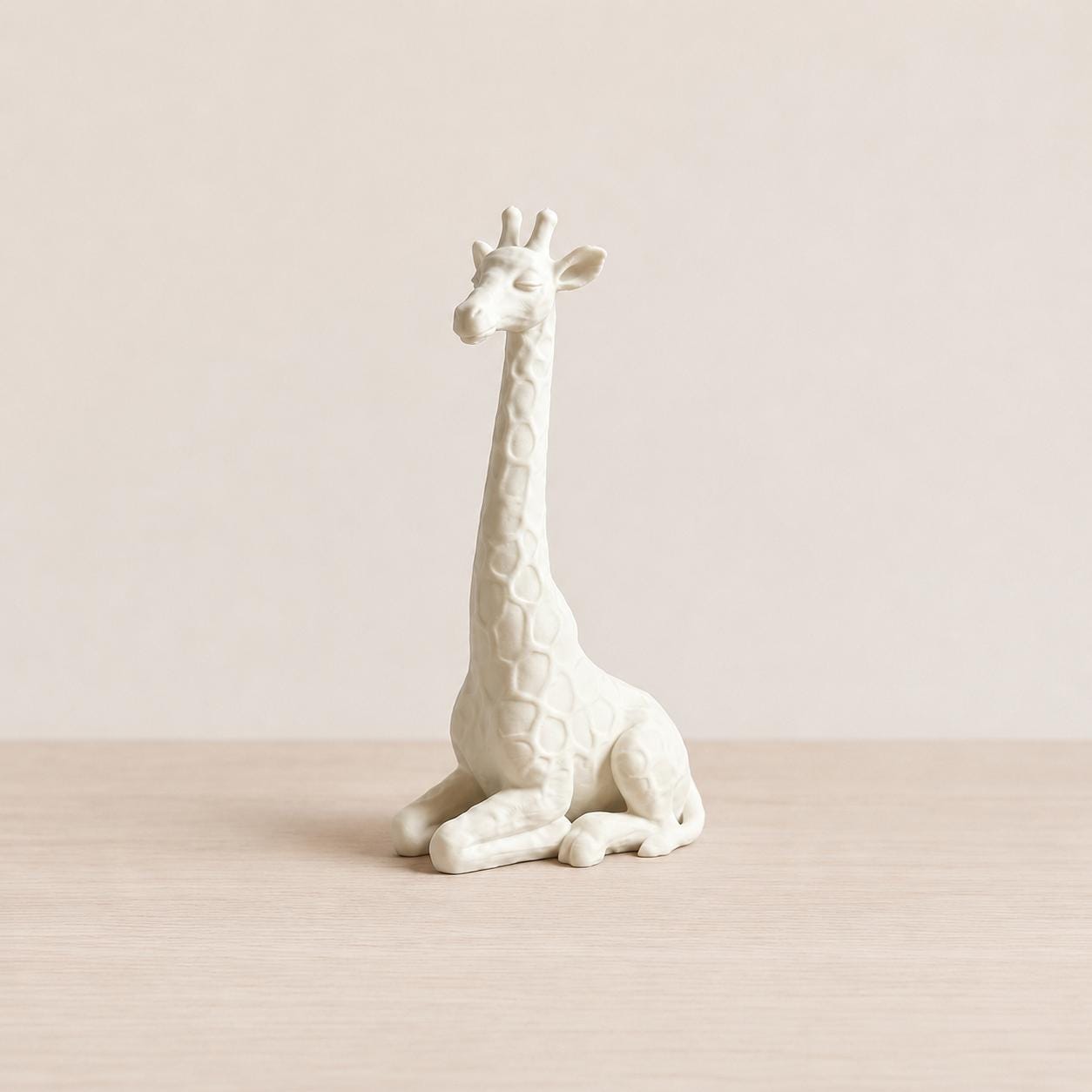 Giraffe Figurine Zen Statue, Calm Animal Sculpture, Minimalist Safari Decor, 3D Printed Shelf Decor Gift