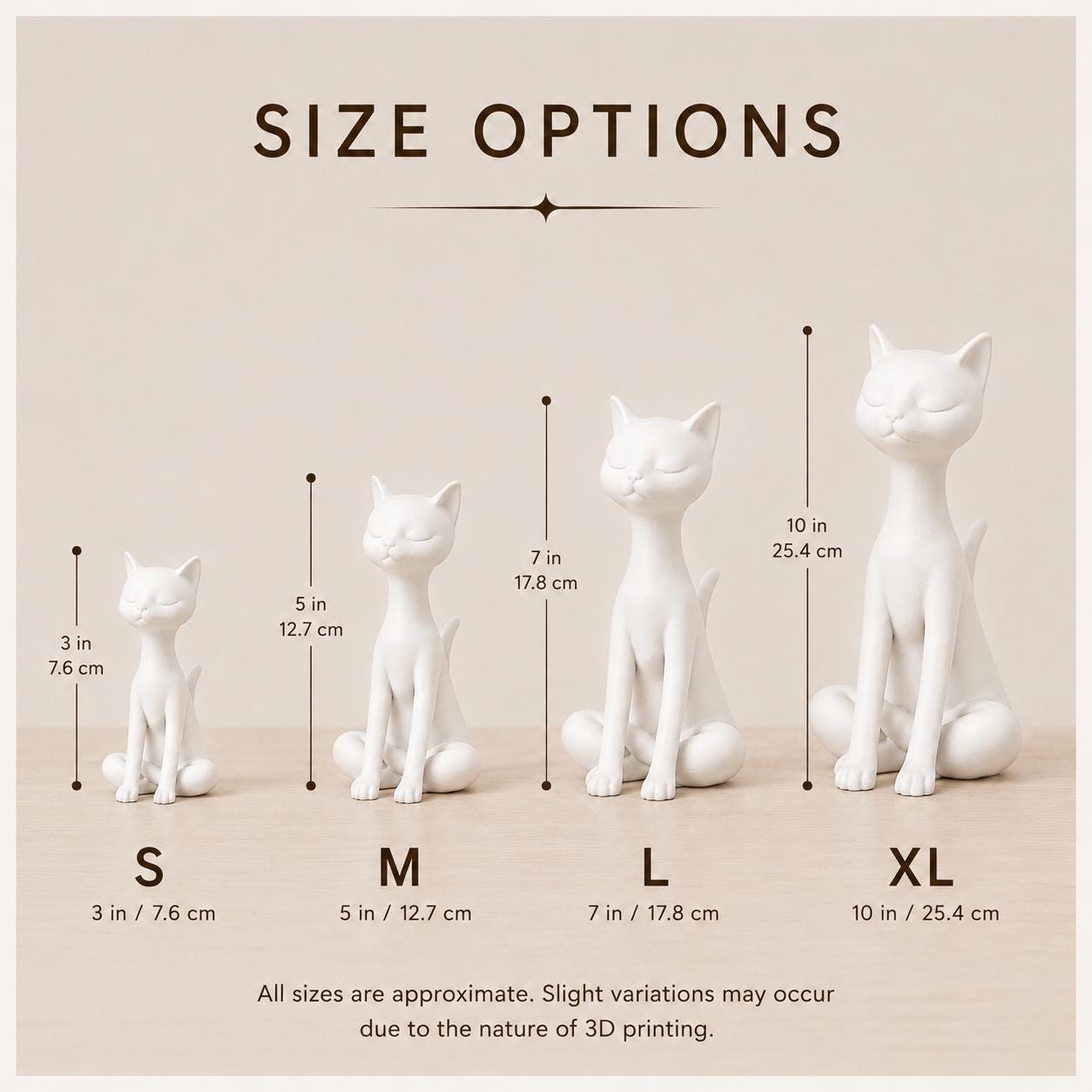 Zen Cat Statue, Minimalist Meditation Sculpture, Modern Shelf Decor