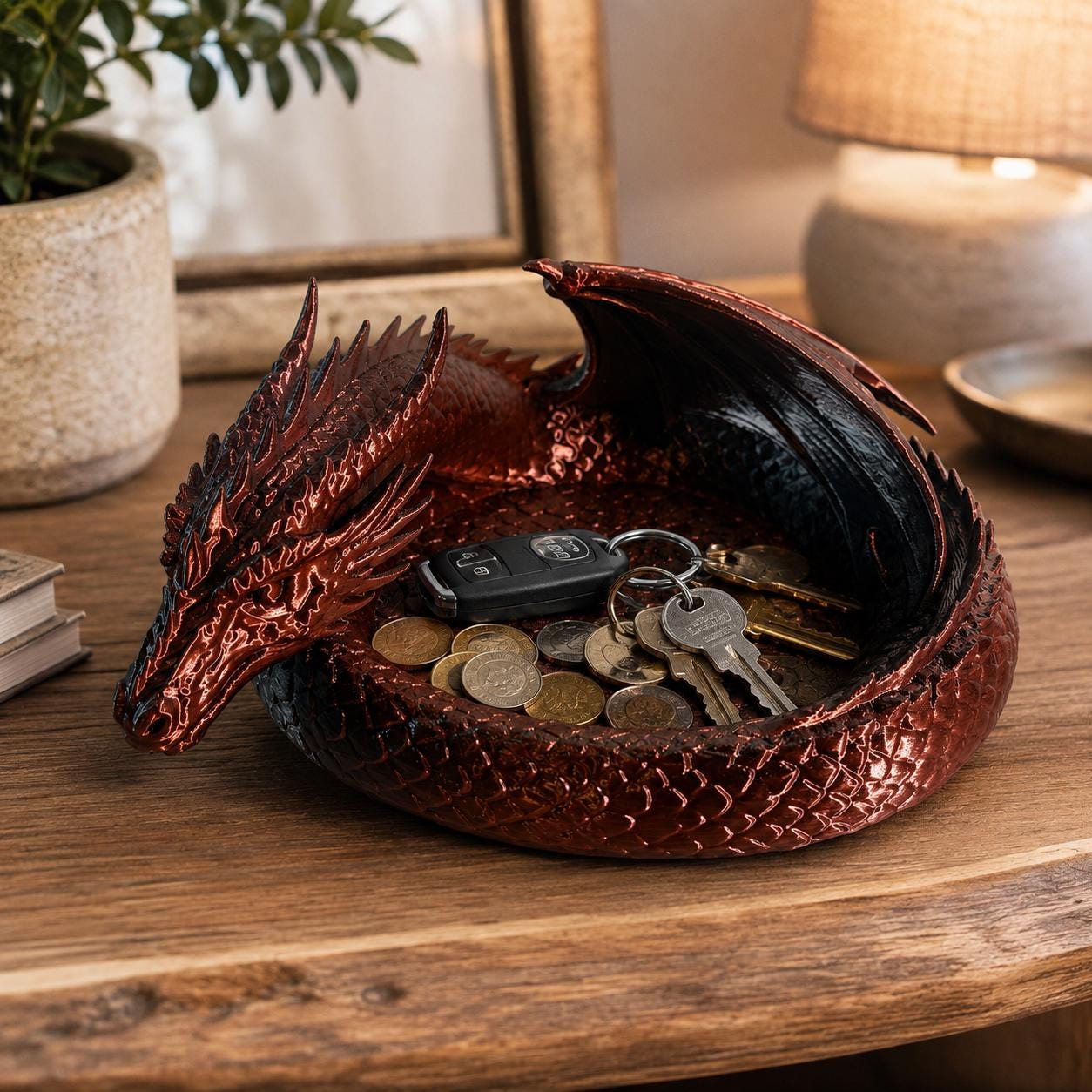 Dragon Catchall Tray, Fantasy Desk Organizer, Gothic Home Decor, DnD Accessory