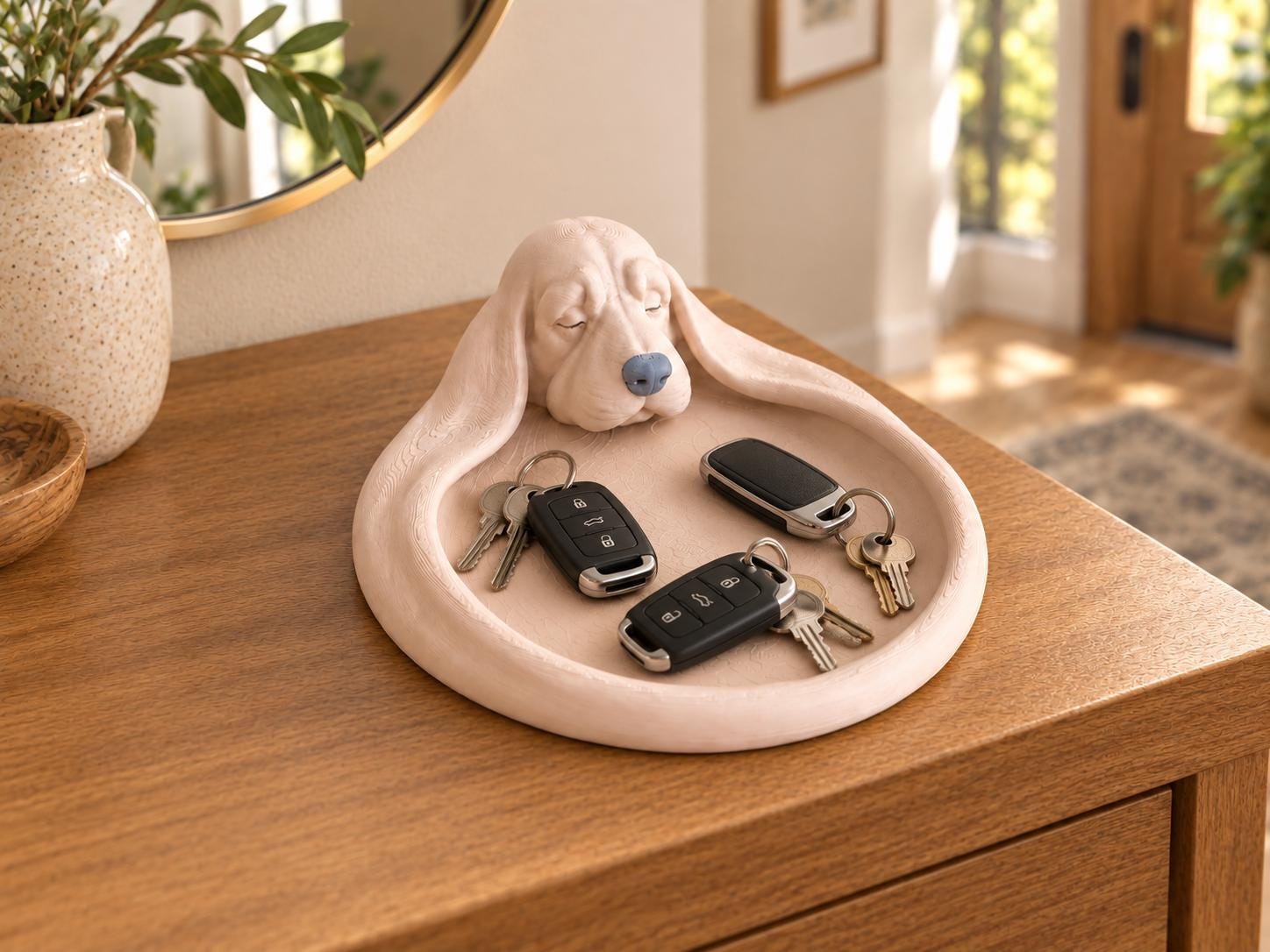 Basset Hound Catchall Tray, 3d Printed Dog Key Holder, Jewelry and Coin Dish, Entryway Organizer, Dog Lover Gift