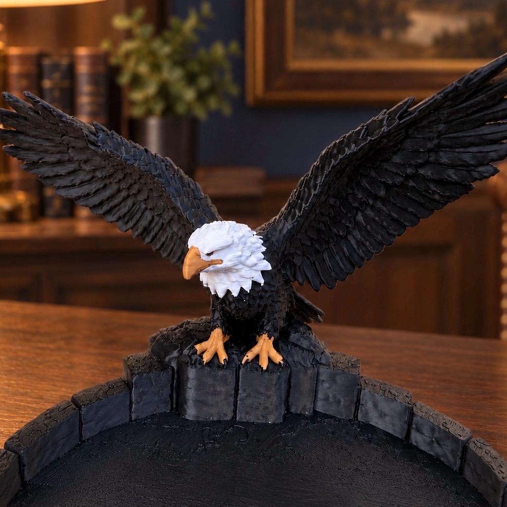 Bald Eagle Catch All Tray, 3d Printed Patriotic Key Holder & Desk Organizer, American Eagle Decor