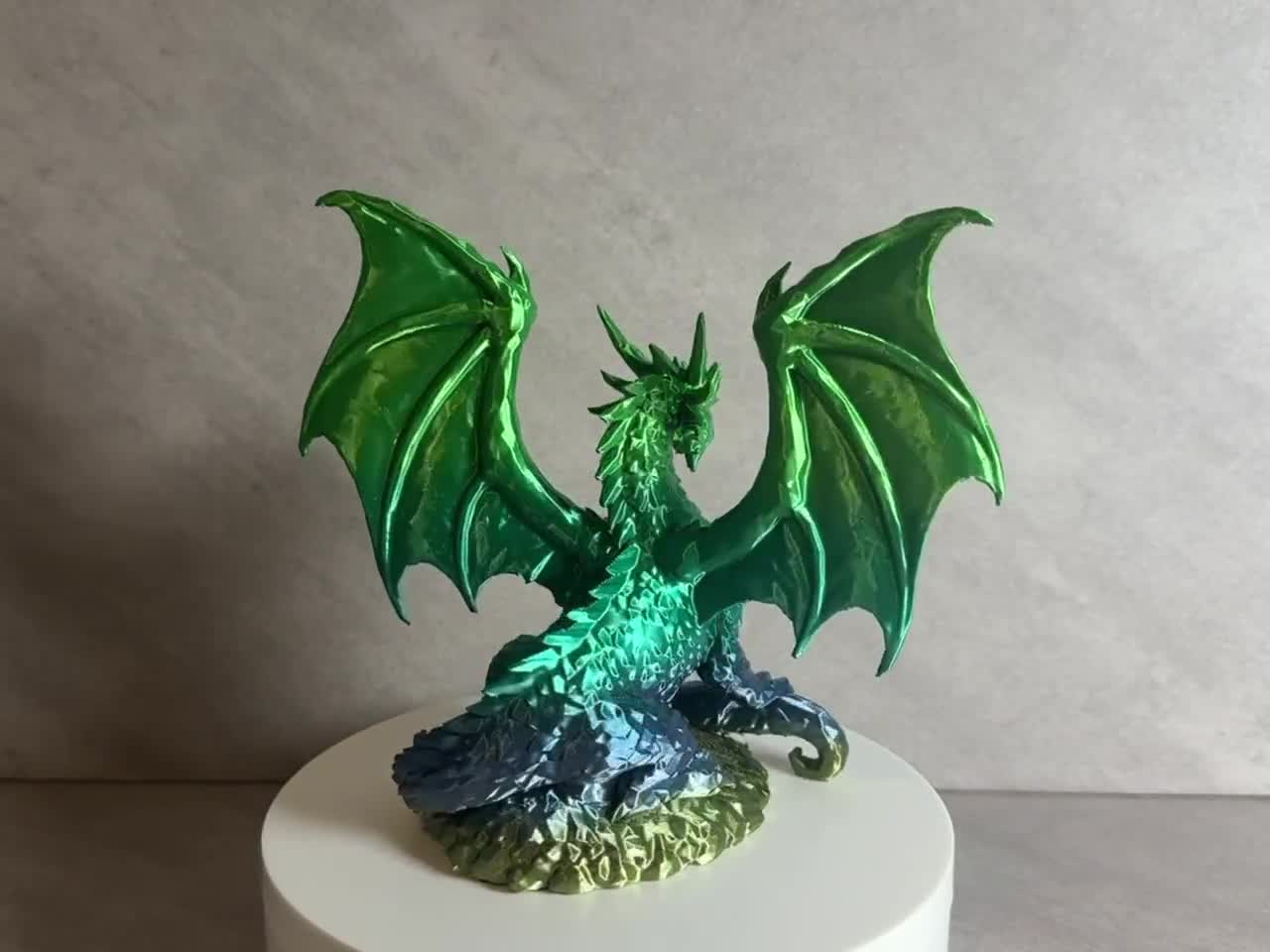 Fantasy Dragon Figurine, 3D Printed Dragon Statue, Mythical Desk Decor, Dragon Collectible, Fantasy Shelf Decor video cover