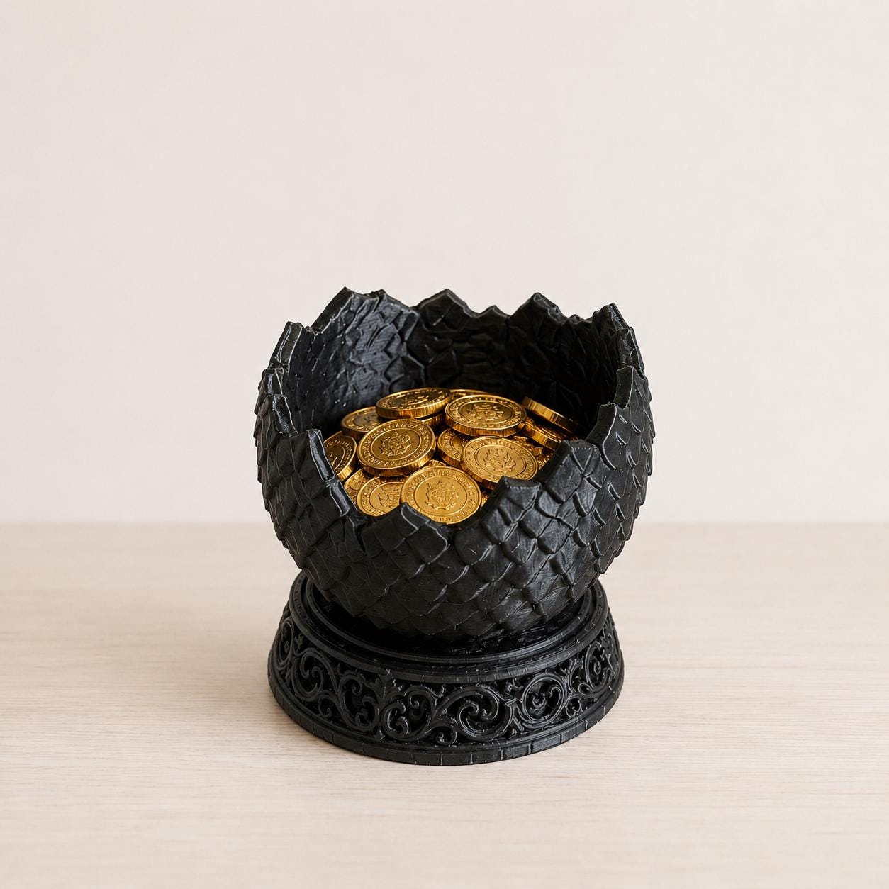 Dragon Egg Holder, 3D Printed Fantasy Coin and Key Organizer