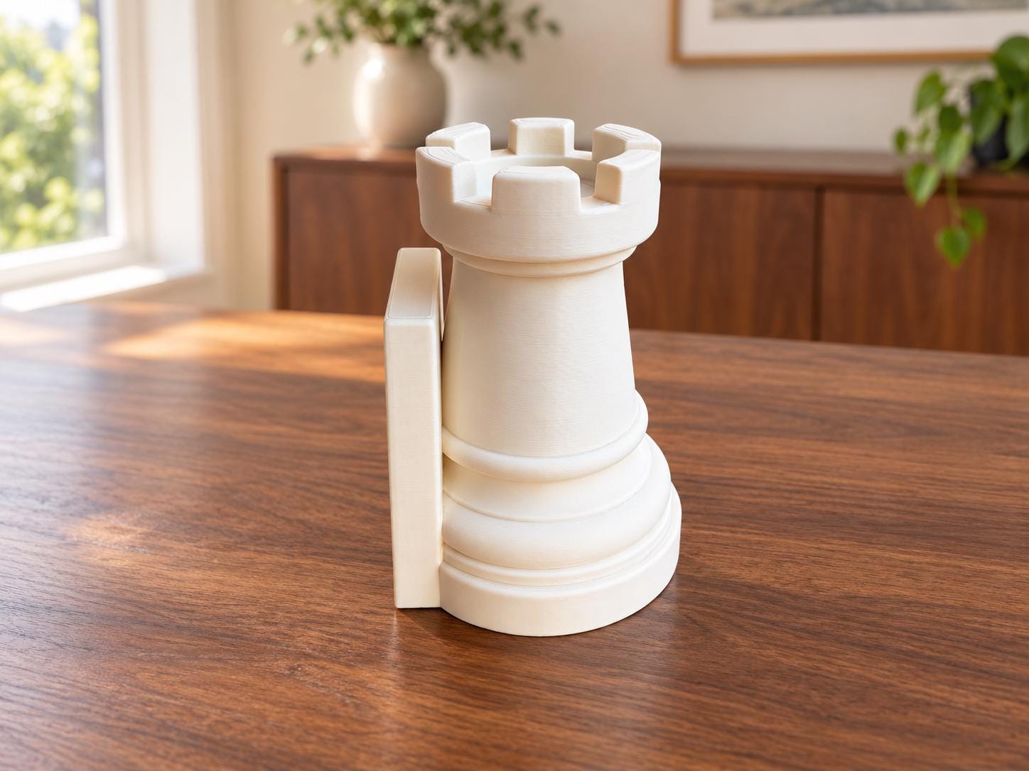 Chess Bookends Set, Knight and Rook, 3D Printed Bookshelf Decor, Chess Lover Gift, Book Holder