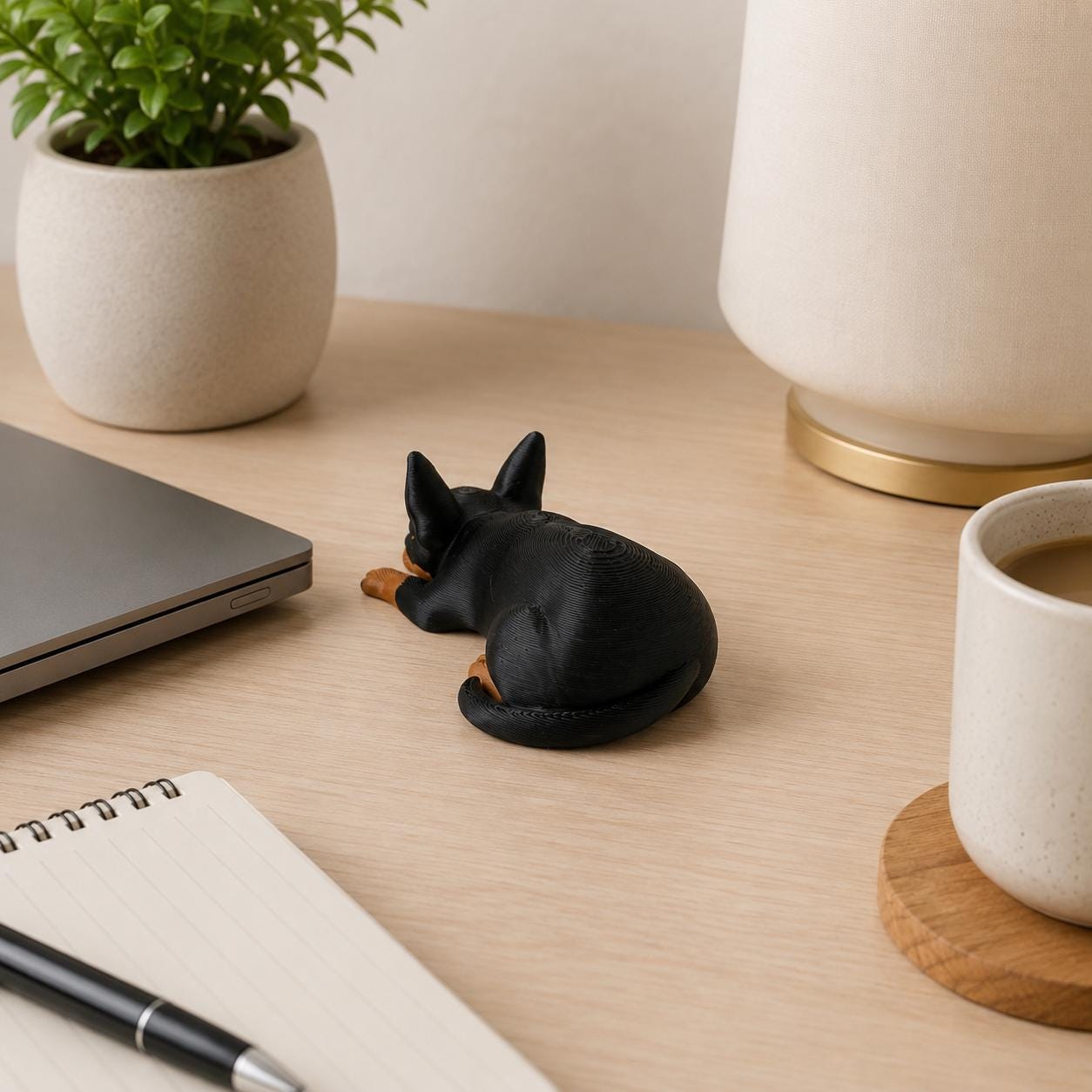 Sleeping Chihuahua Figurine, Minimalist Dog Decor, 3D Printed Chihuahua Statue, Cute Desk Shelf Decoration, Chihuahua Lover Gift
