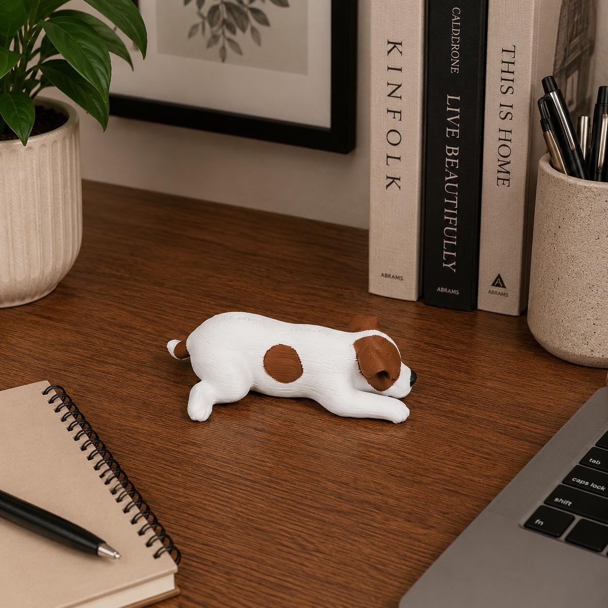Sleeping Jack Russell Terrier Figurine, Dog Desk Buddy, Cute Puppy Shelf Decor, Jack Russell Gift, 3D Printed Dog Statue