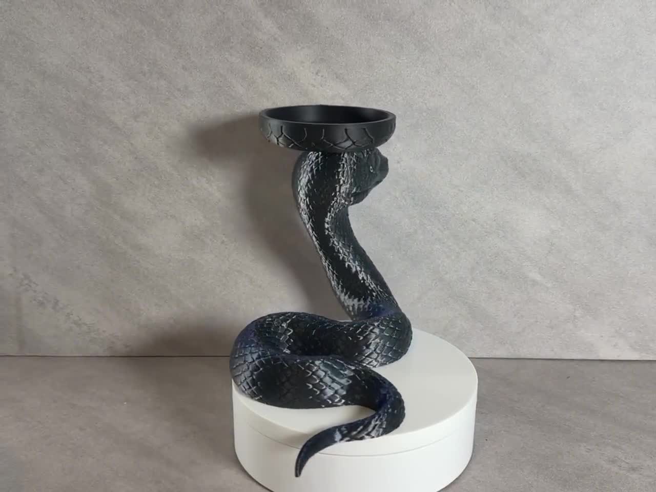 Snake Jewelry Holder, 3d Printed Cobra Ring Dish, Gothic Trinket Tray, Vanity Organizer, Snake Decor, Jewelry Organizer video cover