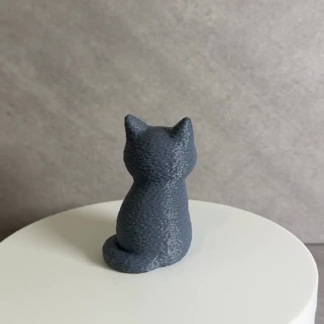 Gray 3D Printed Cat Figurine, Minimalist Desk Pet, Office Companion, Cat Lover Gift video cover