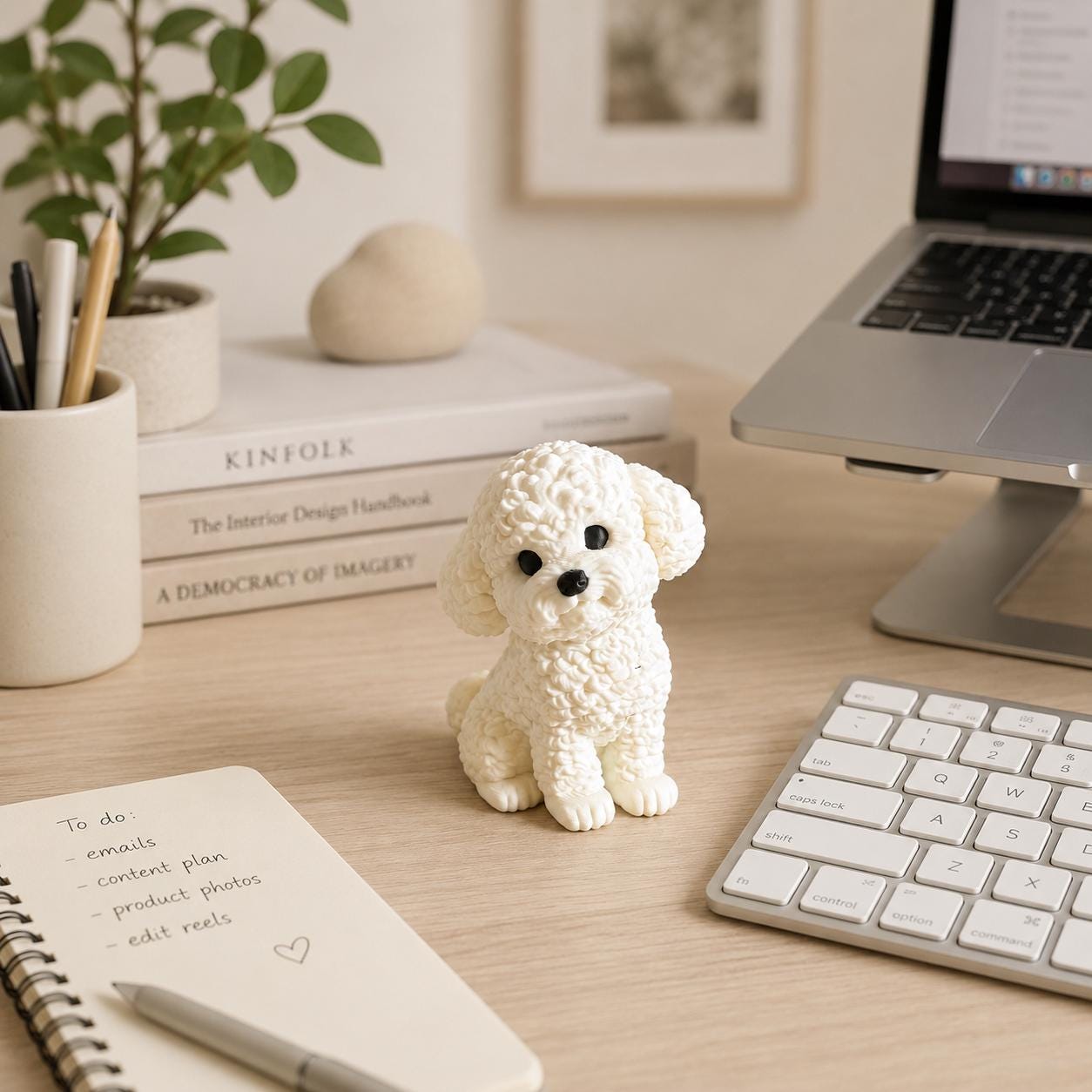 Maltipoo / Poodle Figurine, Cute 3d Printed Puppy Desk Buddy, Dog Lover Gift