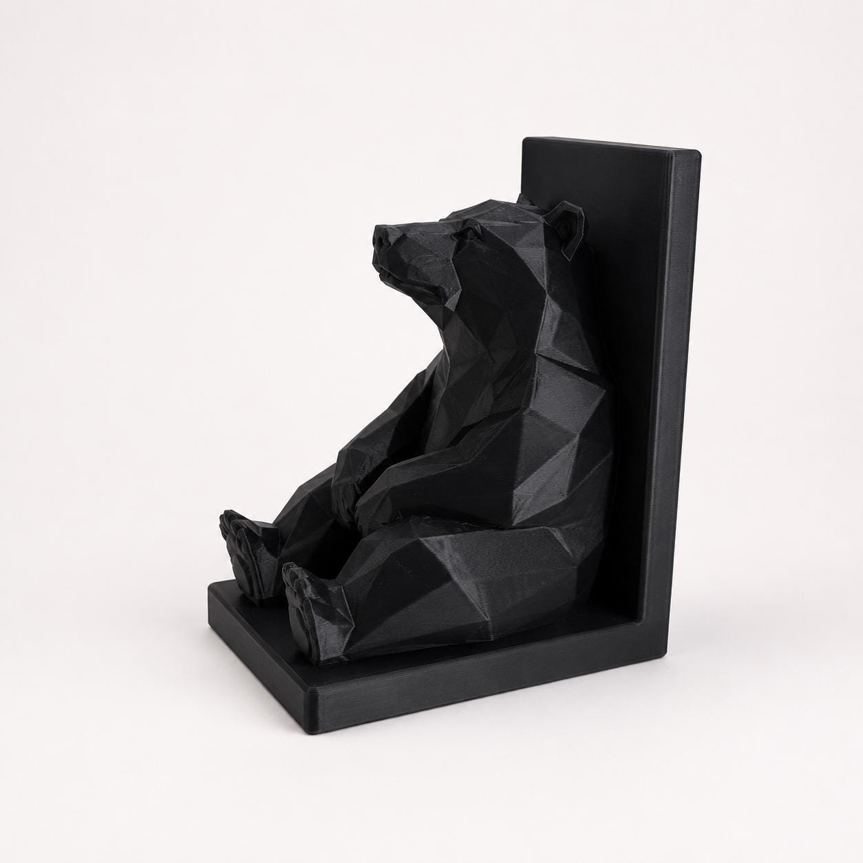 Bear Bookend | Low Poly Bear Book Holder | Modern Bookshelf Decor | Minimalist Animal Book End