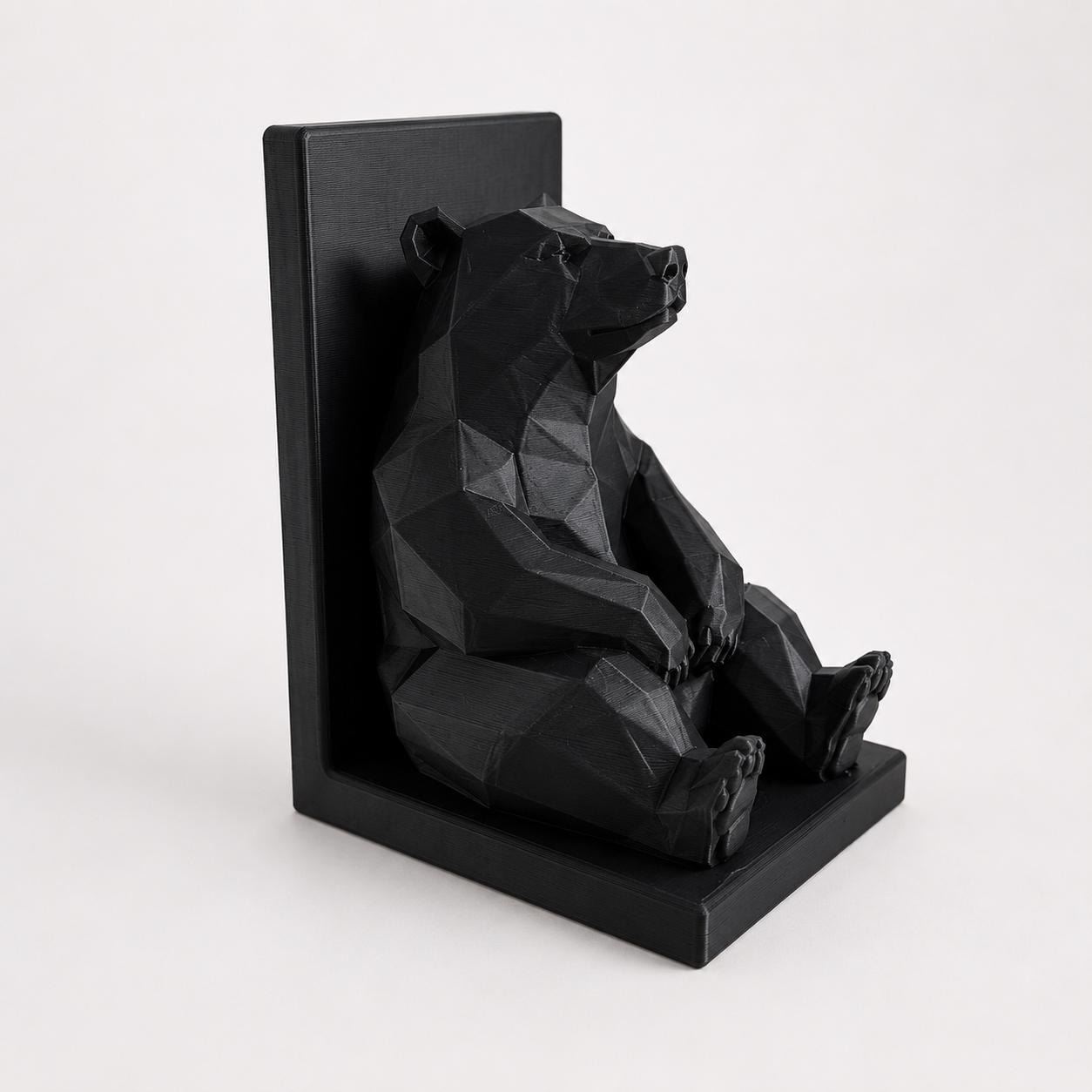 Bear Bookend | Low Poly Bear Book Holder | Modern Bookshelf Decor | Minimalist Animal Book End
