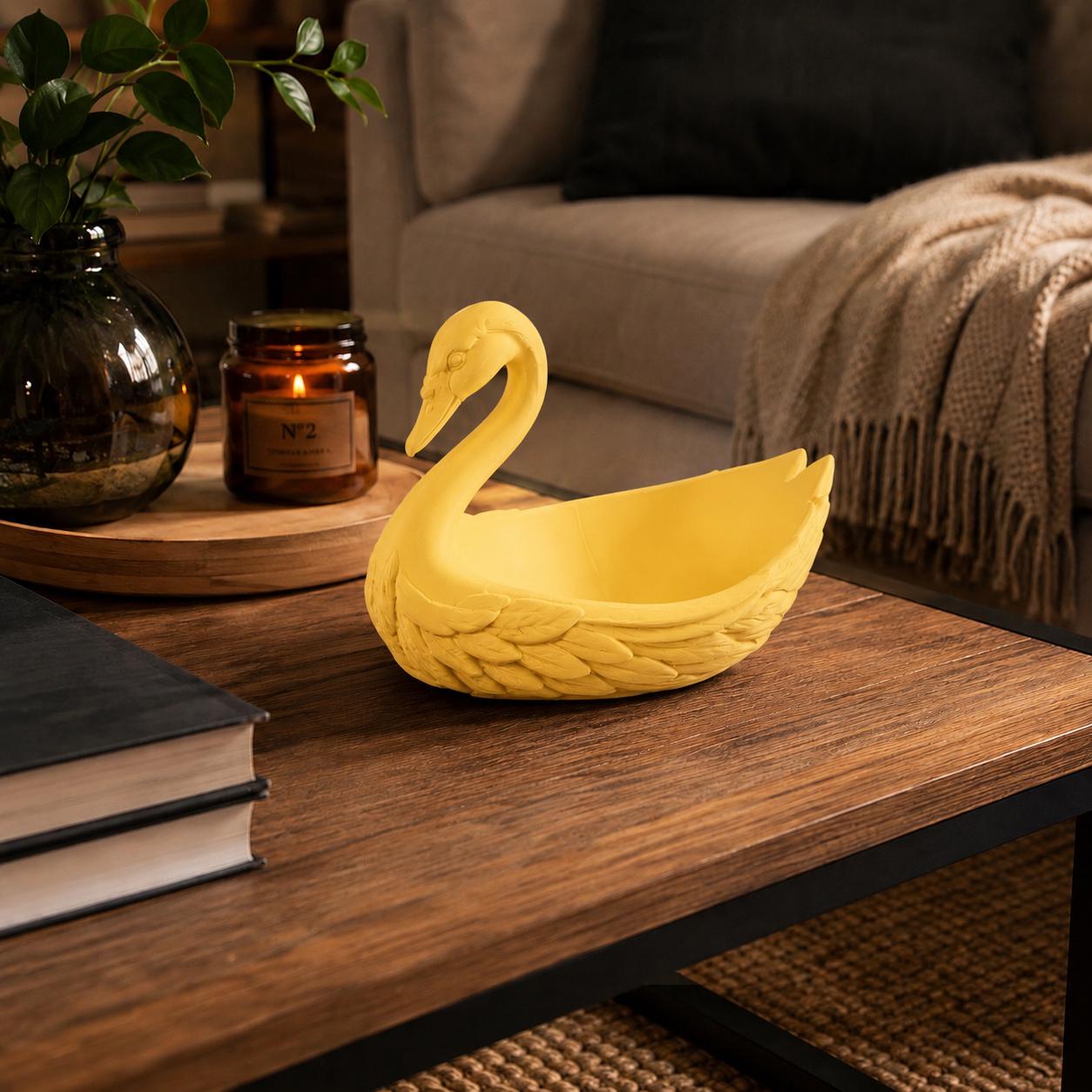 Matte Black Swan Catchall | Decorative Key Bowl | Jewelry Organizer | Gothic Home Decor | Gift for Her