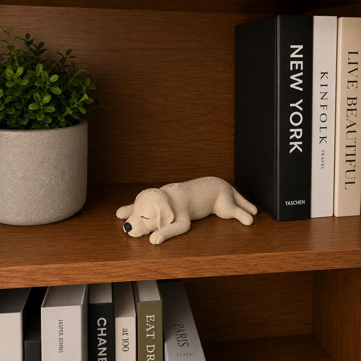Sleeping Labrador Dog Sculpture | Labrador Retriever Decor | Dog Lover Gift | 3D Printed Figurine