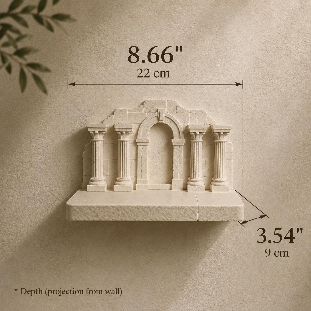 Roman Ruins Wall Shelf, Ancient Stone Arch Decor, Classical Display Ledge