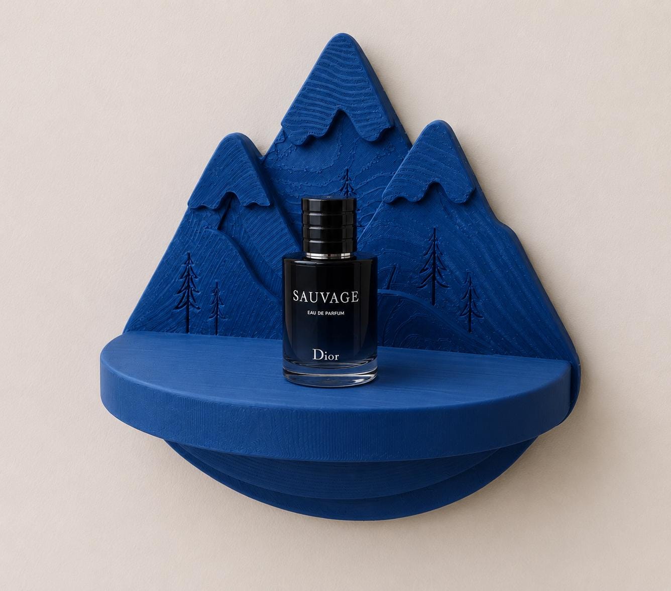 3D Printed Mountain Mini Shelf, Nature Inspired Key Holder, Rustic Entryway Organizer