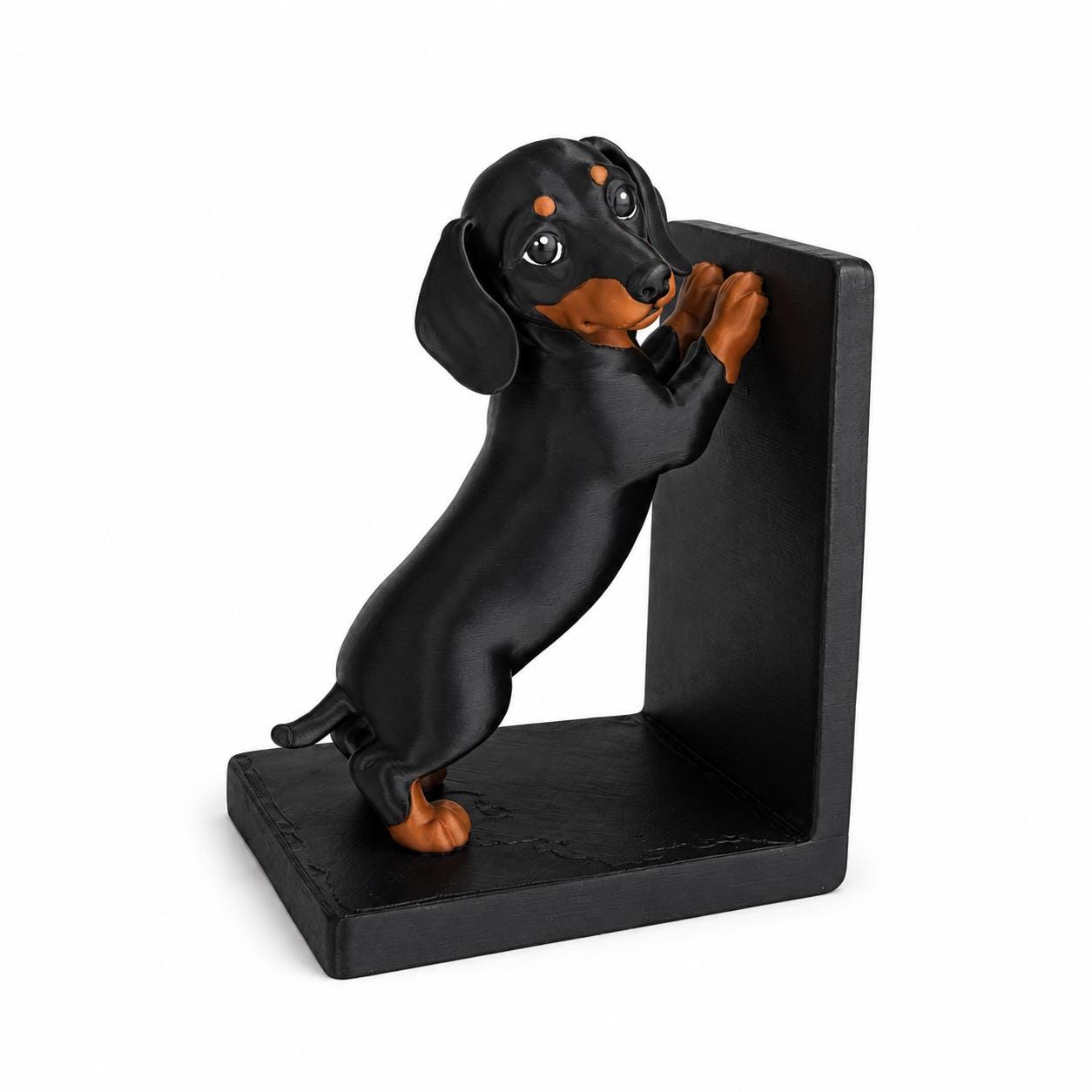 Cute Dachshund Dog Bookend – 3D Printed Wiener Dog Book Holder, Modern Bookshelf Decor, Gift for Dachshund Lovers, Home Office Shelf Decor