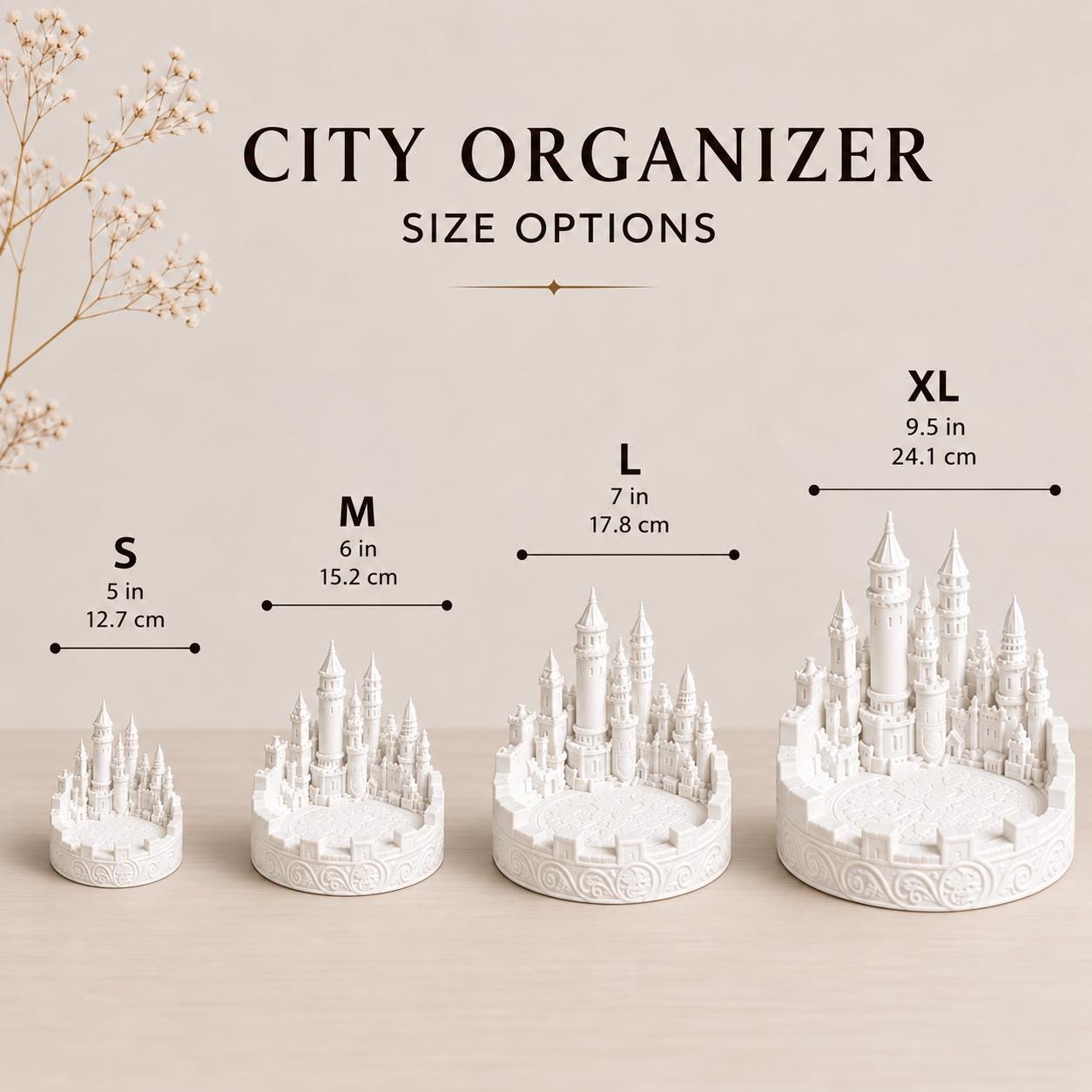 Fantasy Castle Organizer, 3D Printed Medieval Fortress Jewelry Dish
