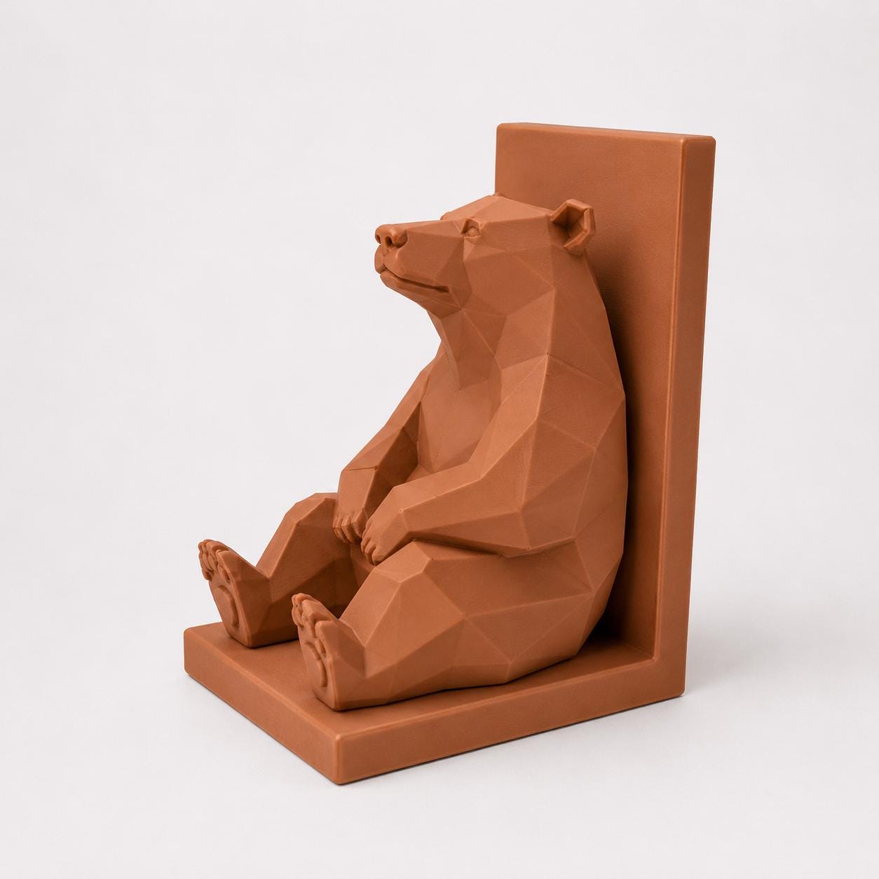 Bear Bookend | Low Poly Bear Book Holder | Modern Bookshelf Decor | Minimalist Animal Book End