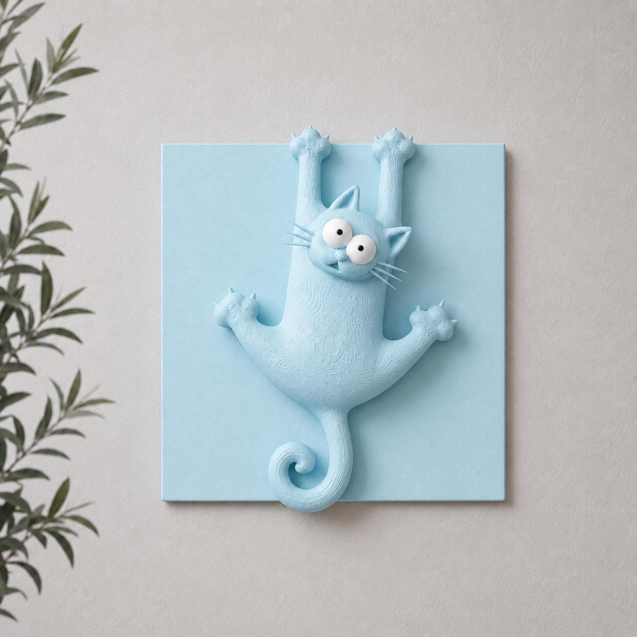 Funny Black Cat Wall Decor, 3D Printed Cat Wall Art, Cute Cat Wall Hanging, Modern Cat Decor, Cat Lover Gift, Unique Home Decoration