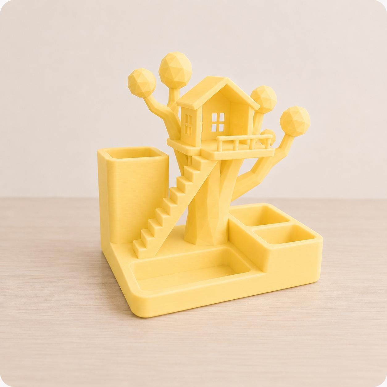 3D Printed Treehouse Desk Organizer, Pen Holder, Office Accessories Storage