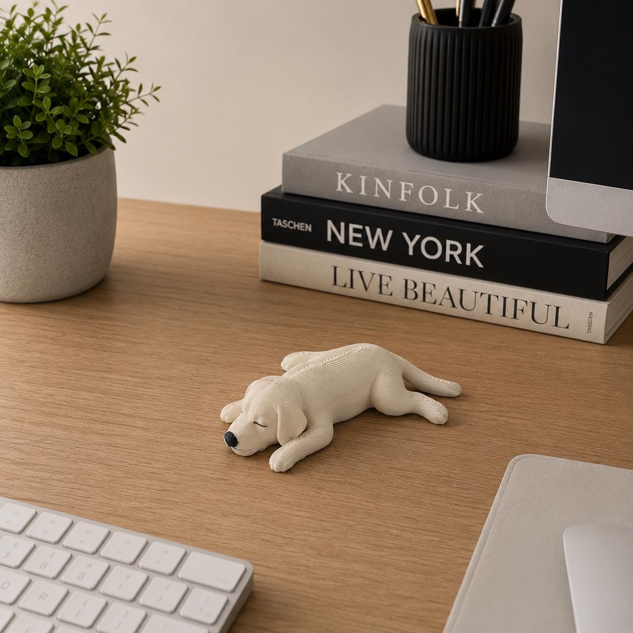 Sleeping Labrador Dog Sculpture | Labrador Retriever Decor | Dog Lover Gift | 3D Printed Figurine