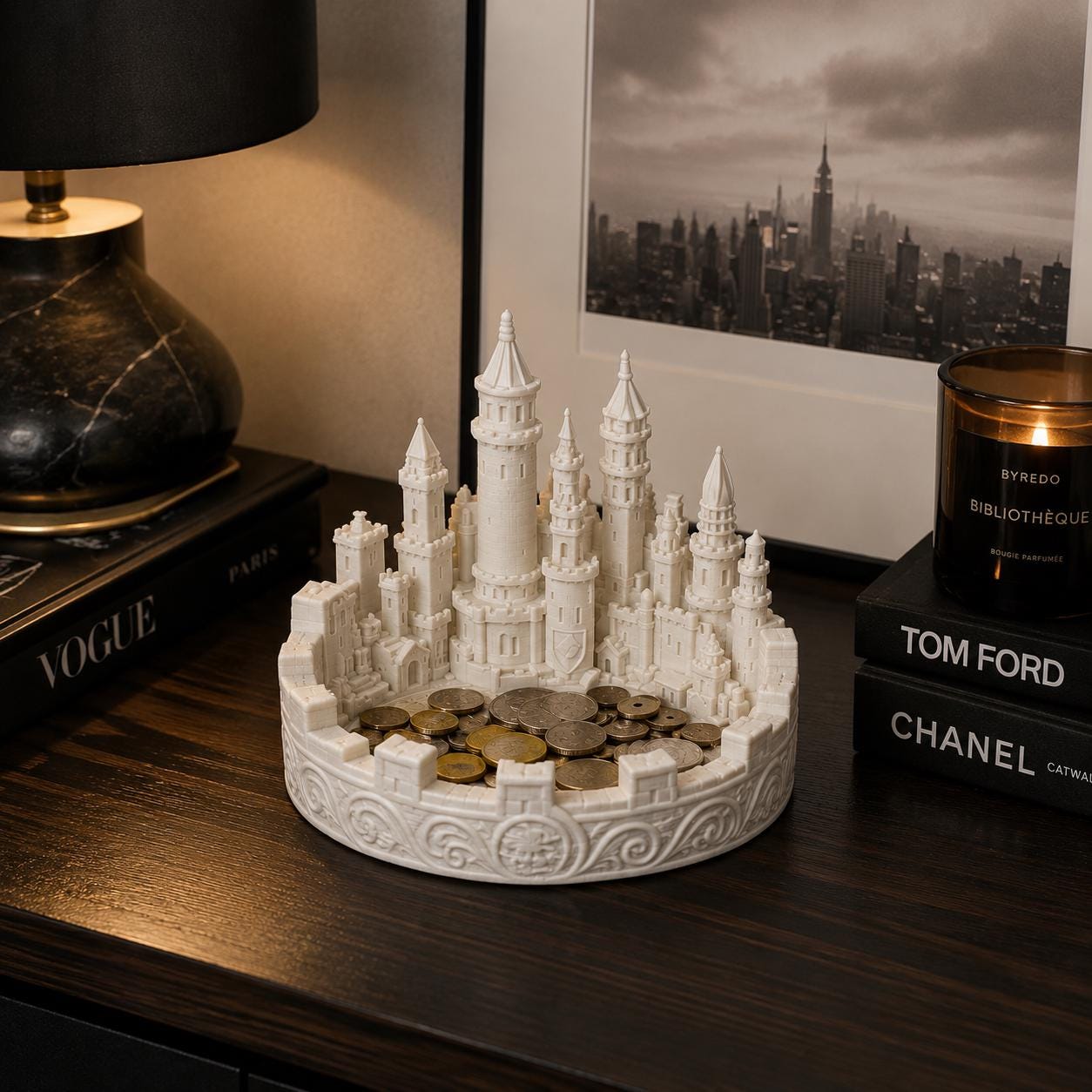 Fantasy Castle Organizer, 3D Printed Medieval Fortress Jewelry Dish