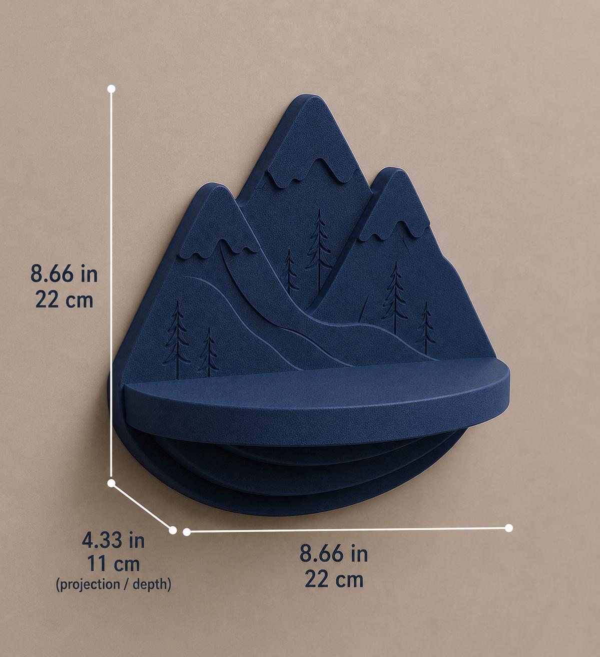 3D Printed Mountain Mini Shelf, Nature Inspired Key Holder, Rustic Entryway Organizer