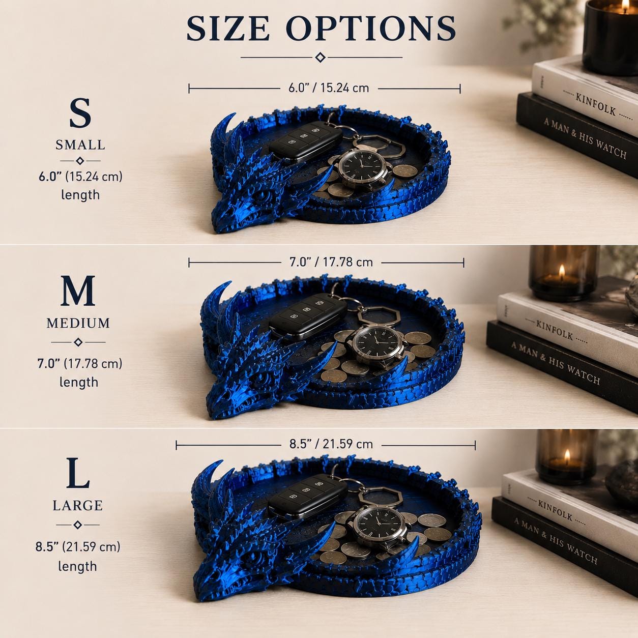 Dragon Tray Catchall Dish, Fantasy Key Bowl, 3D Printed Dragon Organizer, Car Keys Wallet Coin Holder, Gothic Home Decor