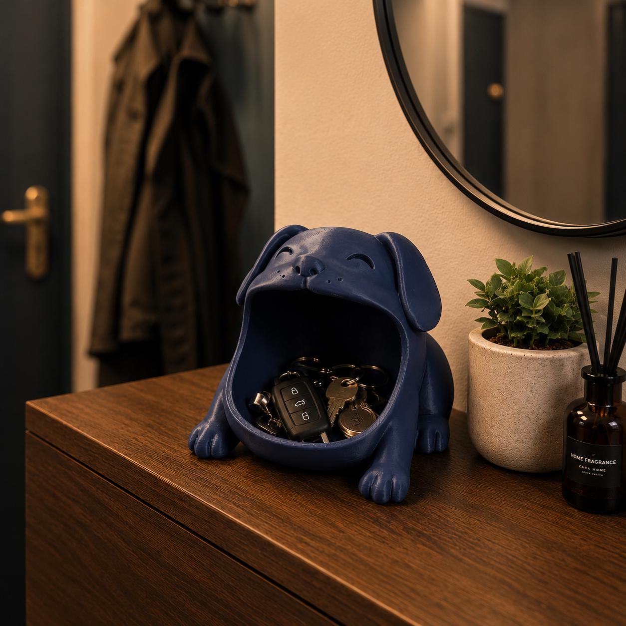 3D Printed Dog Key Holder, Entryway Organizer Catchall Tray, Desk Decor