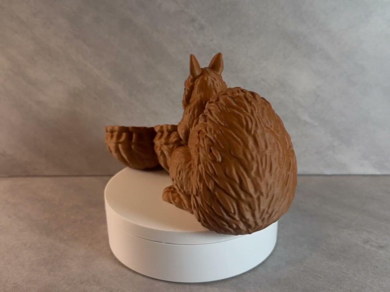 3D Printed Squirrel Jewelry Tray with Walnut Bowls, Woodland Catchall for Keys and Rings, Cottagecore Decor, Squirrel Lover Gift video cover