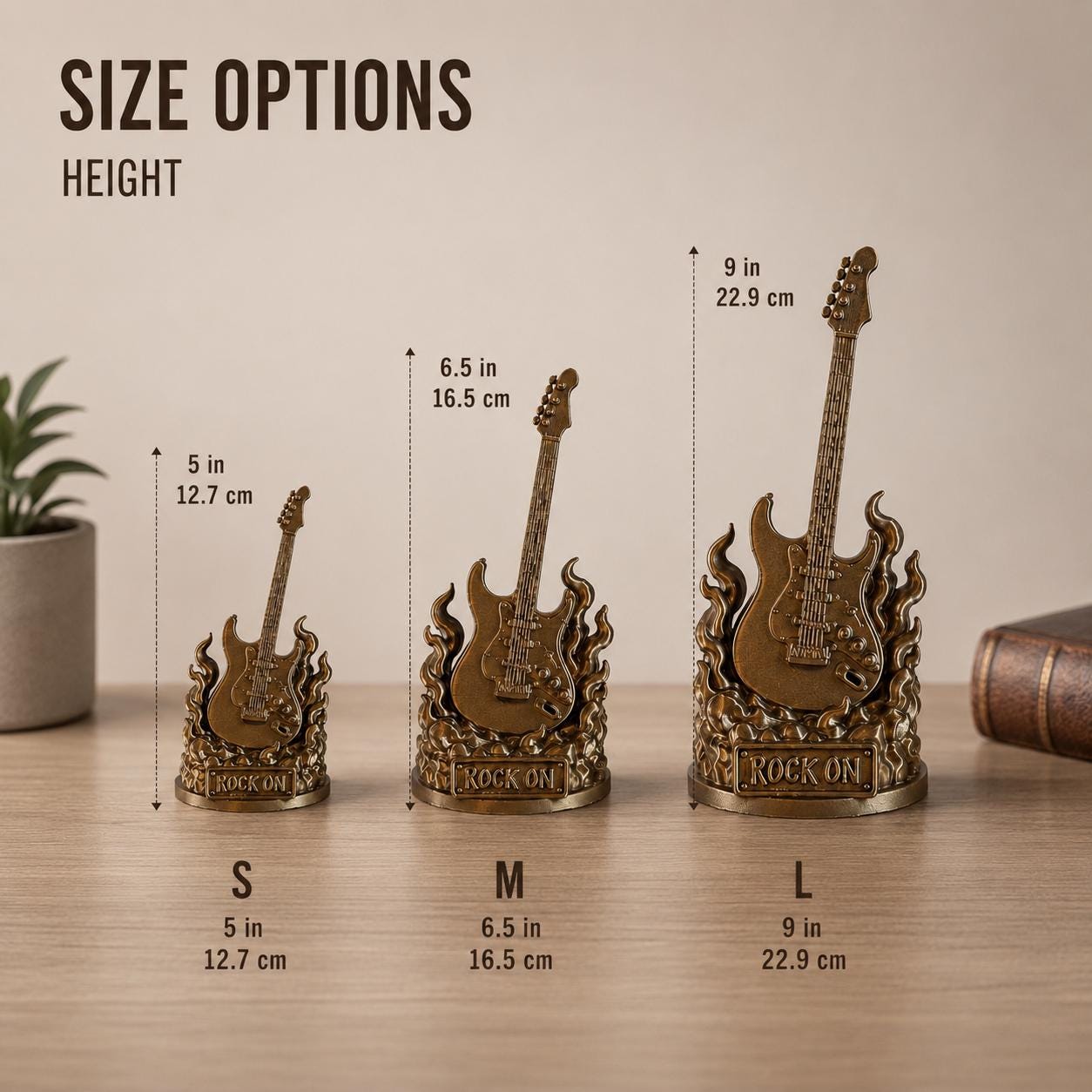 3d printed Rock Guitar Statue, Guitar Player Gift, Music Lover Decor, Guitar Desk Decor, Guitar Shelf Decor, Rock Music Gift