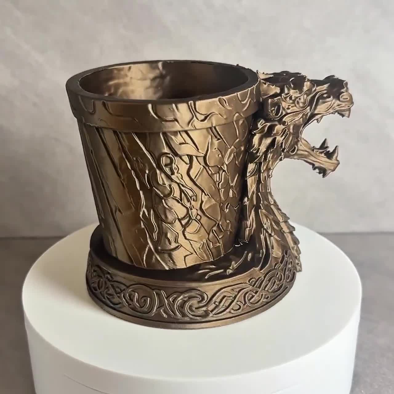 Dragon Desk Organizer, 3d printed Fantasy Pen Holder, Medieval Viking Office Decor video cover