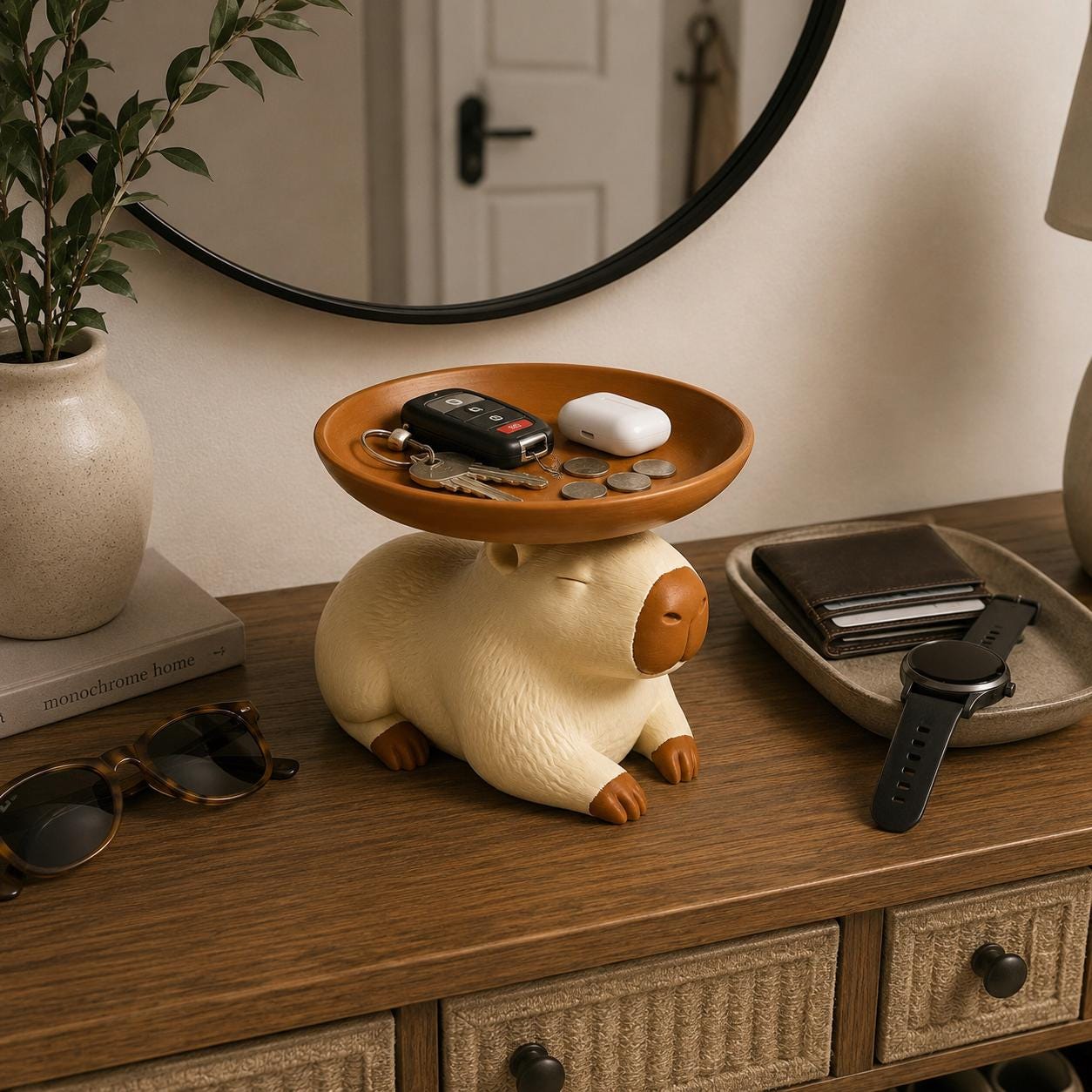 Capybara Catchall Tray, Entryway Key Holder, Cute Capybara Organizer, Wallet & Coin Dish, Entryway Decor