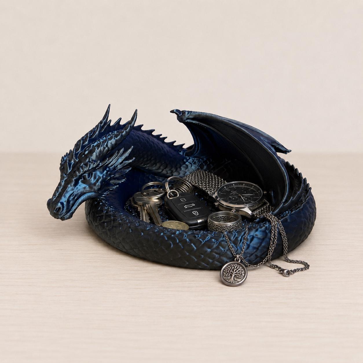 Dragon Catchall Tray, Fantasy Desk Organizer, Gothic Home Decor, DnD Accessory