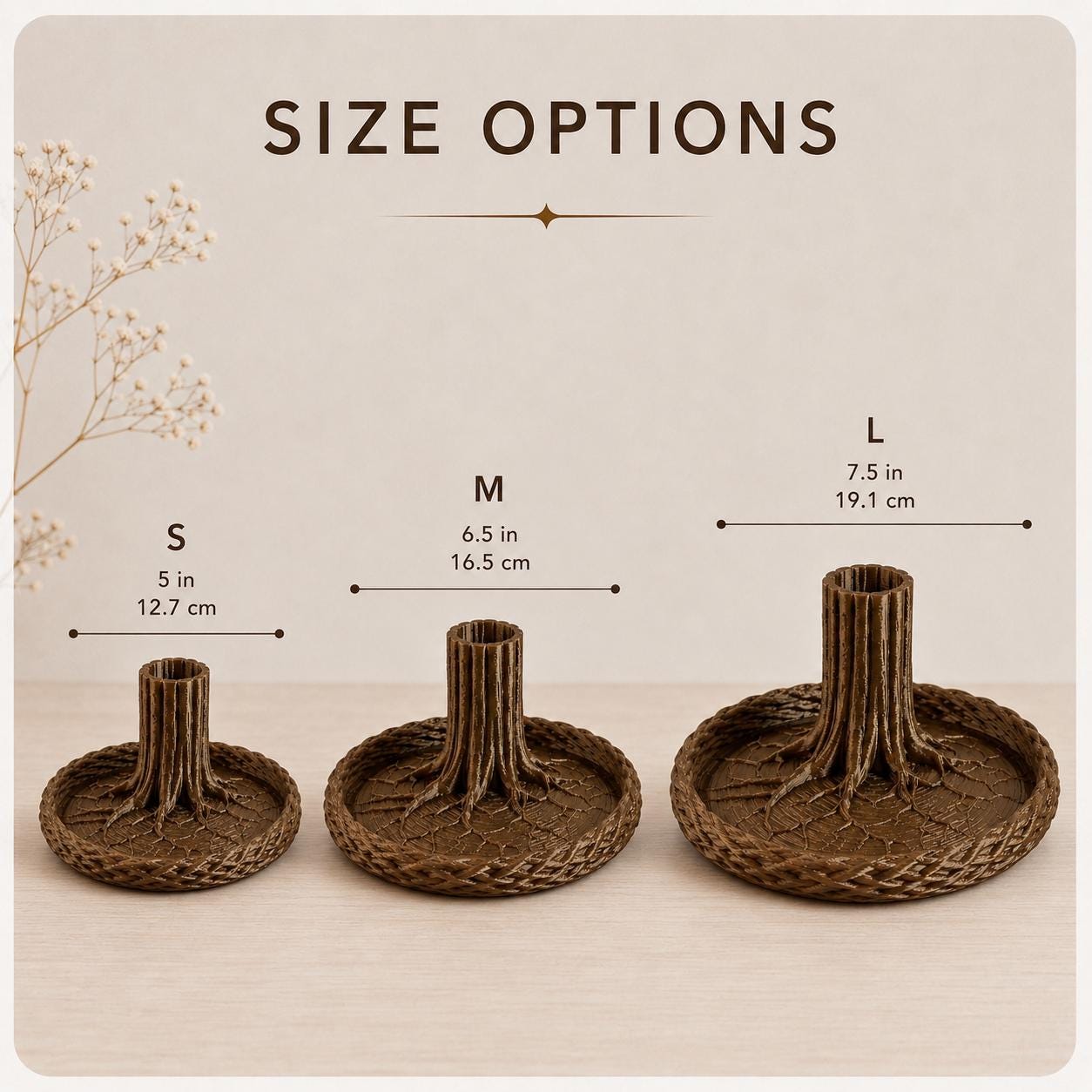 Tree Root Desk Organizer, 3d printed Pen Holder Catchall Tray, Rustic Woodland Office Storage