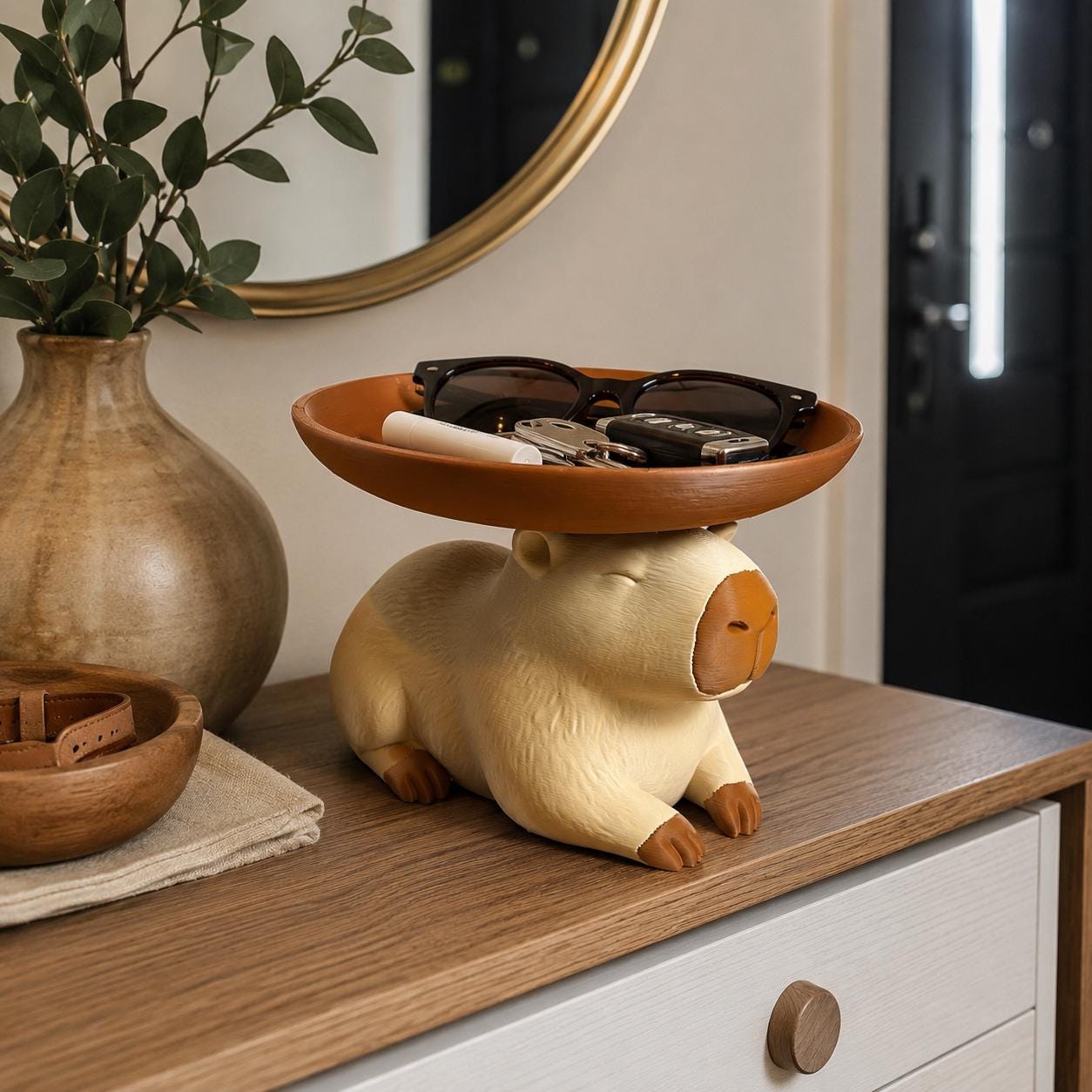 Capybara Catchall Tray, Entryway Key Holder, Cute Capybara Organizer, Wallet & Coin Dish, Entryway Decor
