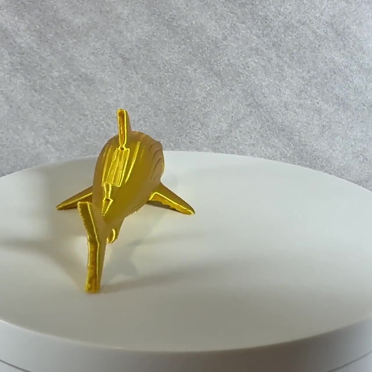 Golden Shark Figurine, 3D Printed Sculpture, Metallic Finish, Coastal Shelf Decor video cover