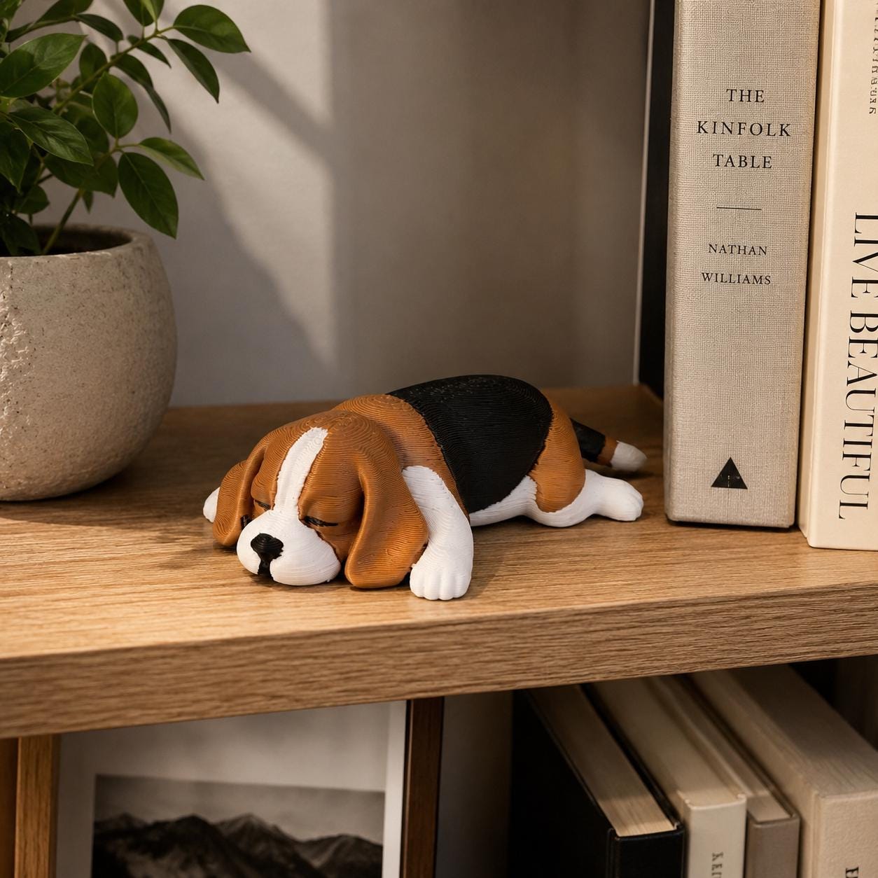Sleeping Beagle Desk Buddy, Beagle Dog Statue, Cute Puppy Decor, Gift for Beagle Owners, 3D Printed Figurine
