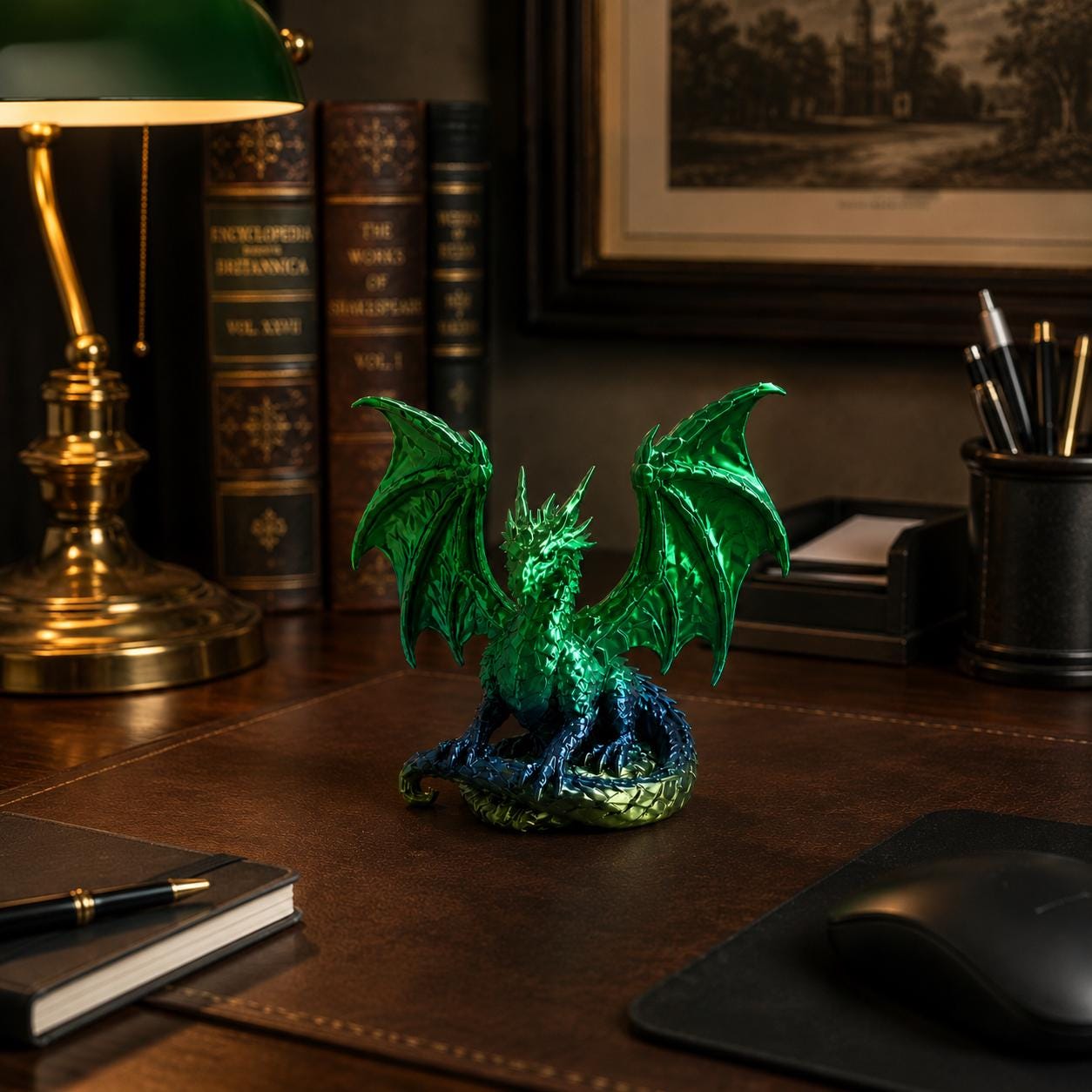 Fantasy Dragon Figurine, 3D Printed Dragon Statue, Mythical Desk Decor, Dragon Collectible, Fantasy Shelf Decor