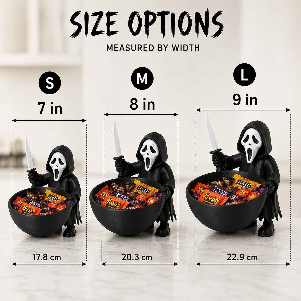 Ghost Face Halloween Candy Bowl, 3D Printed Horror Candy Dish, Spooky Trick or Treat Bowl, Halloween Table Decor, Scary Entryway Catchall